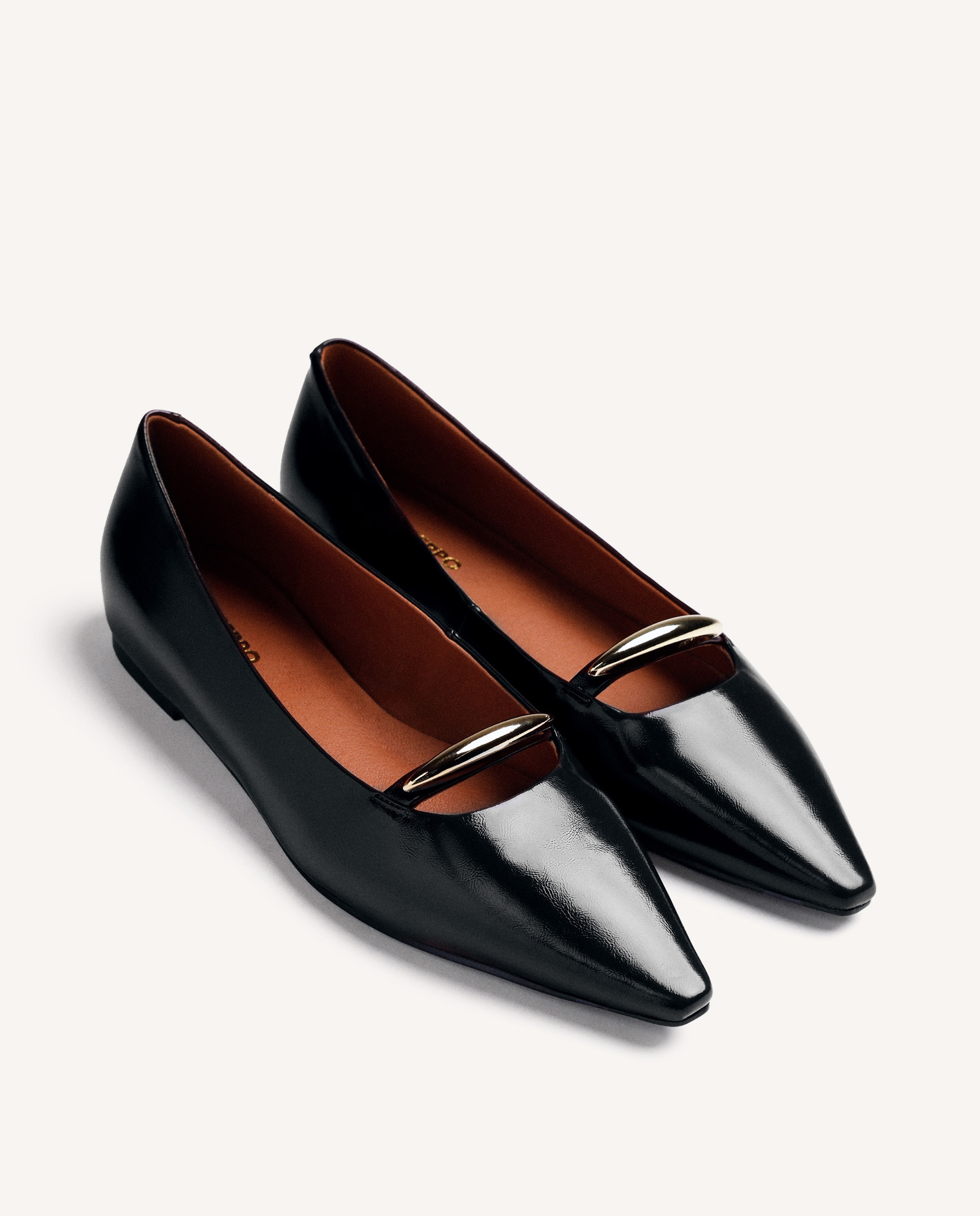 Bailarinas de mujer de piel acharolada con detalle metálico - Gioseppo - Negro Negro-3