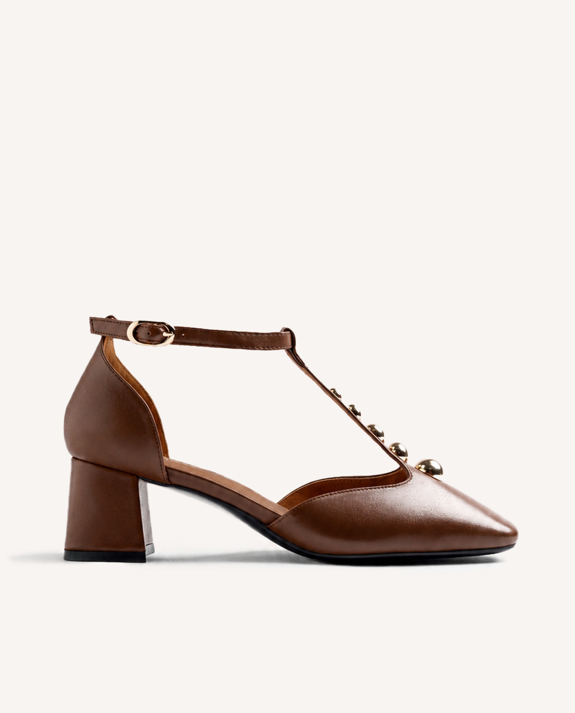 Zapatos de salón de mujer con detalle de tachas - Gioseppo - Marrón Marrón-1