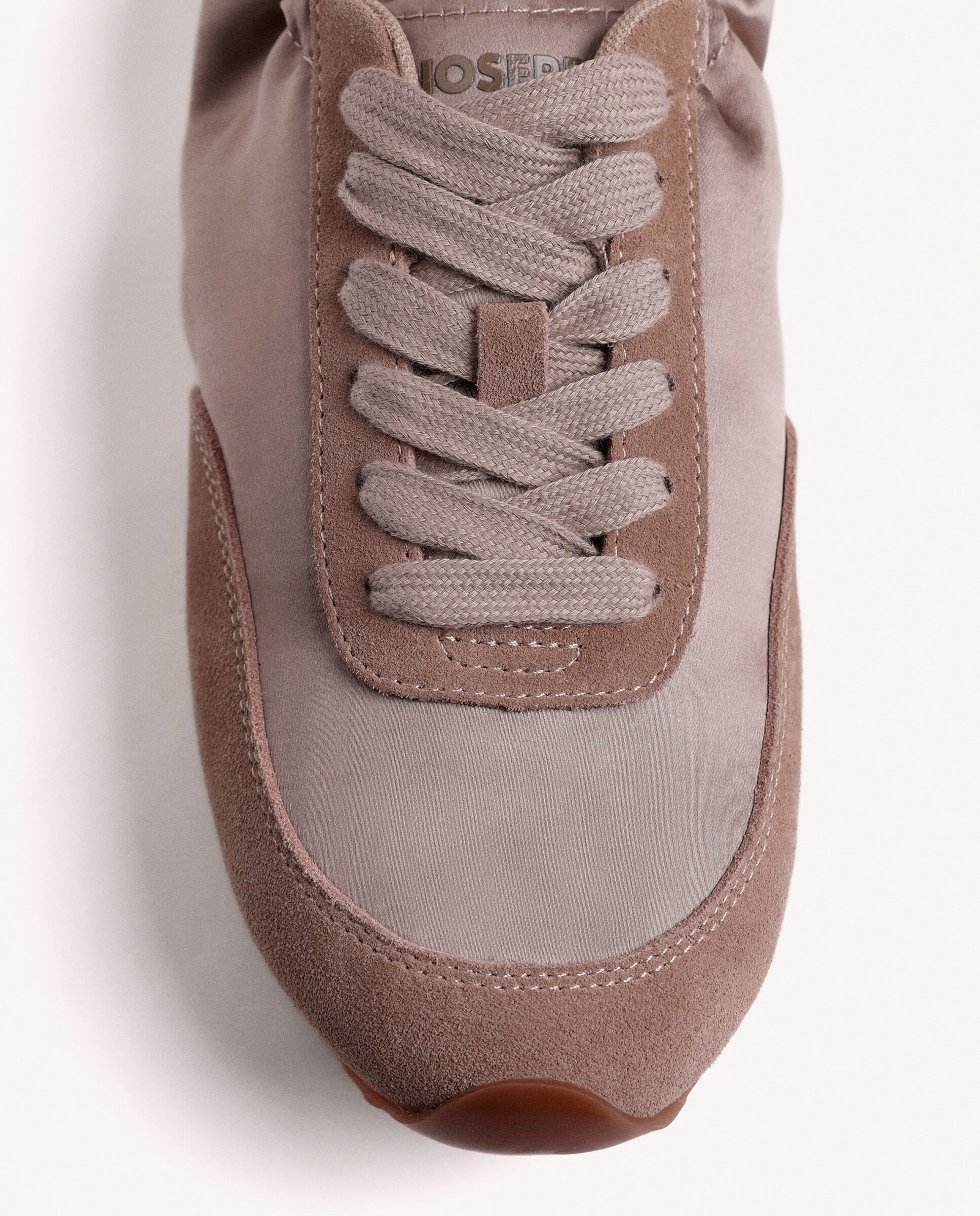 Zapatillas deportivas de mujer de piel serraje y satén burdeos - Gioseppo - Topo Topo-2