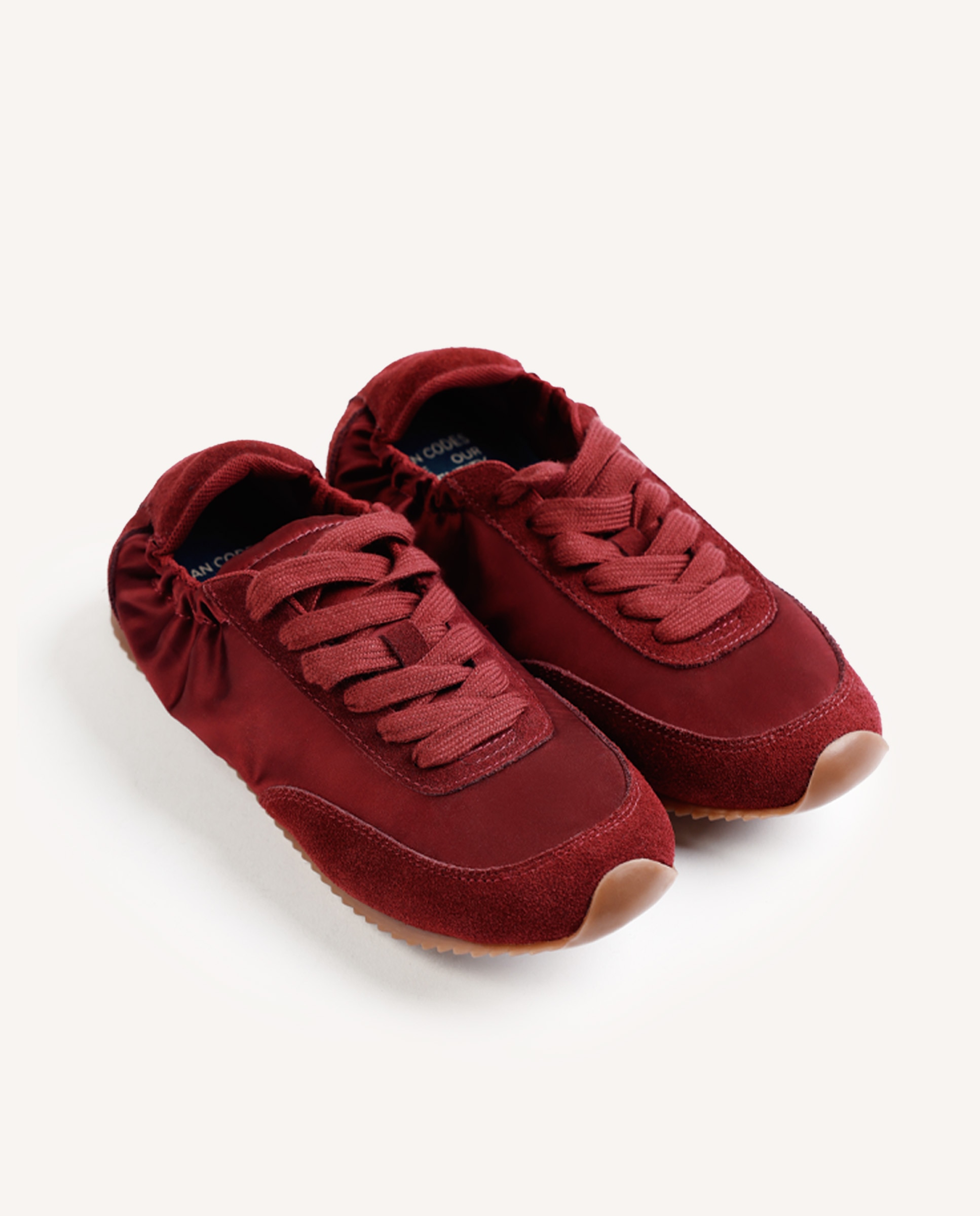Zapatillas deportivas de mujer de piel serraje y satén - Gioseppo - Burdeos Burdeos-4