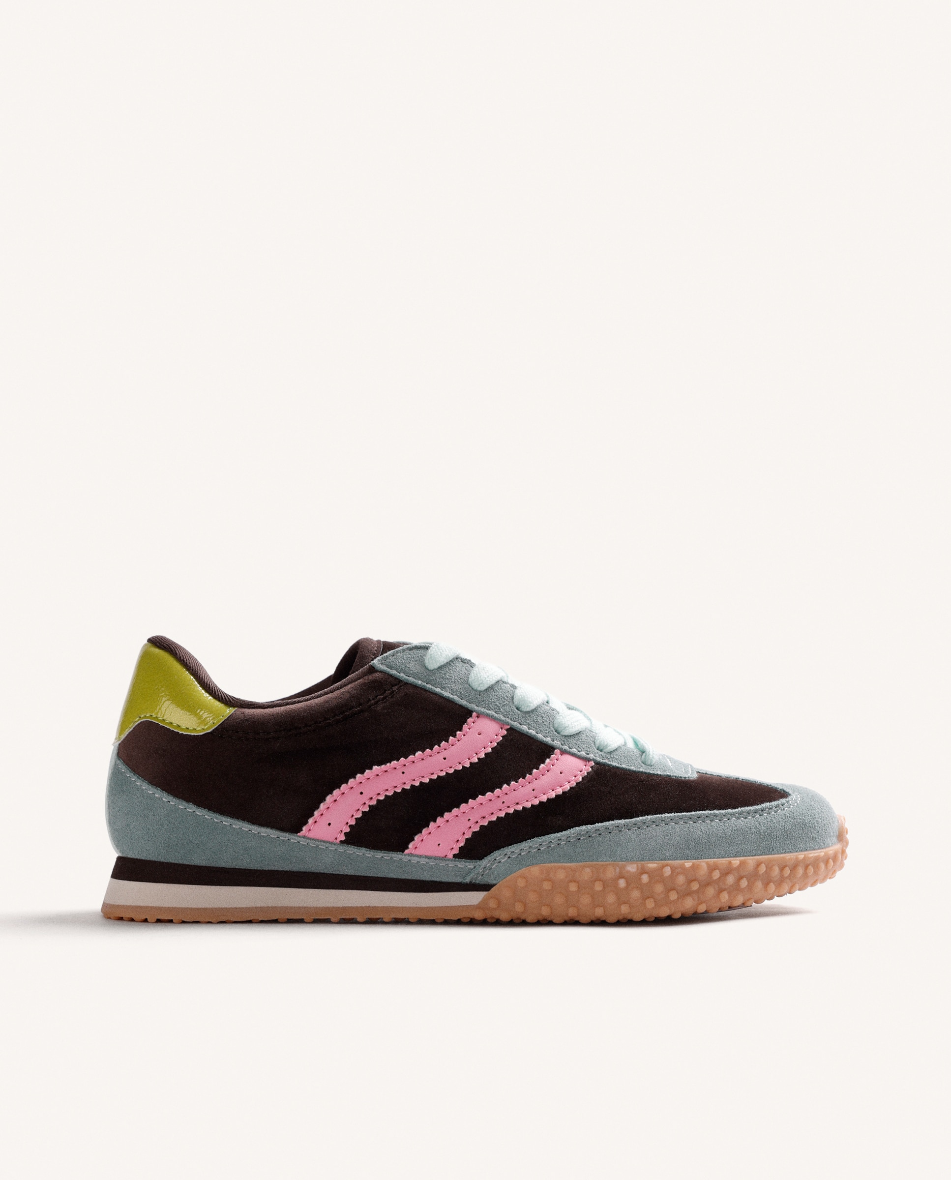 Zapatillas deportivas de mujer de piel serraje con contraste de colores - Gioseppo - Marrón Marrón-1