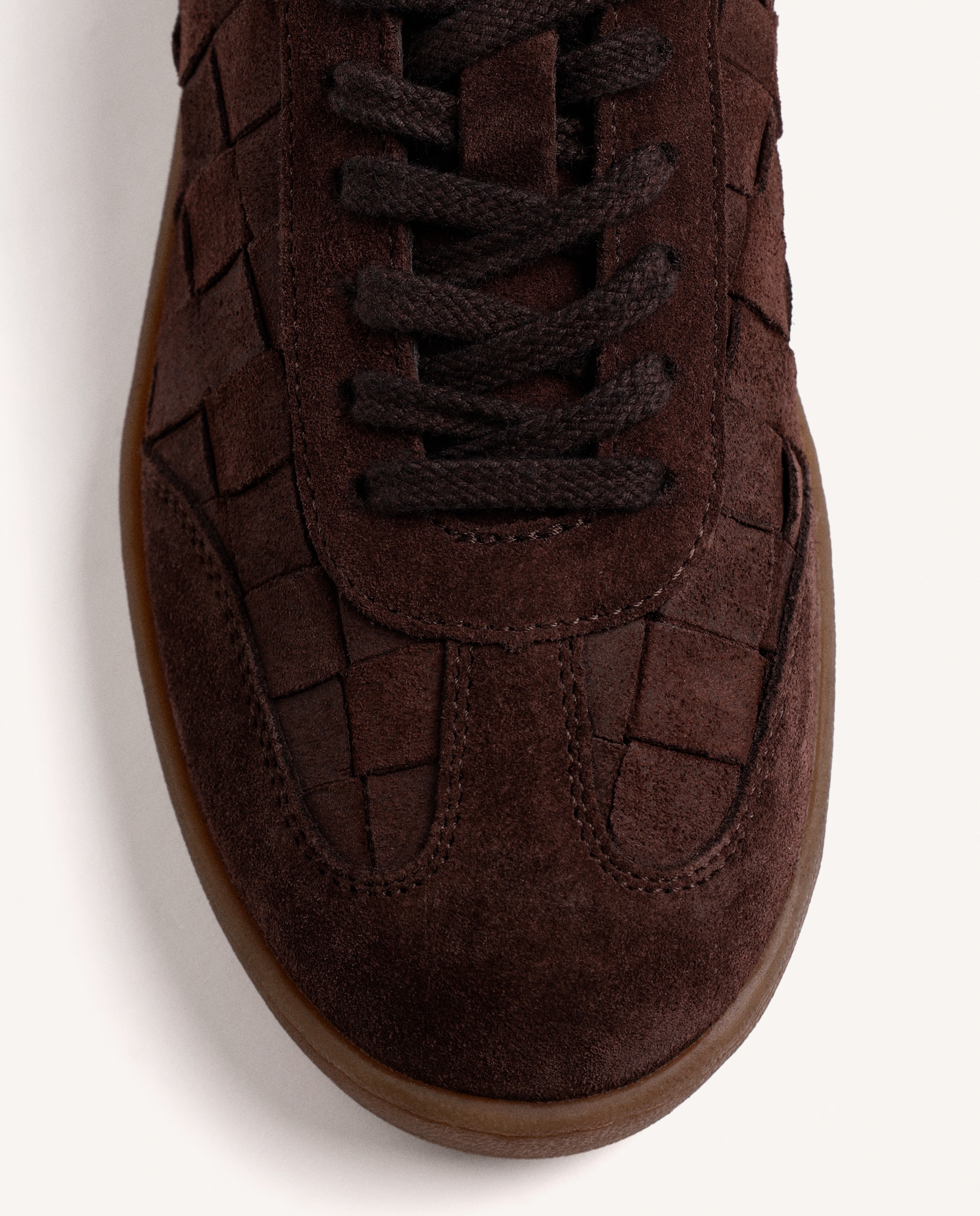 Zapatillas deportivas de mujer de piel serraje con trenzado a mano - Gioseppo - Choco Choco-2