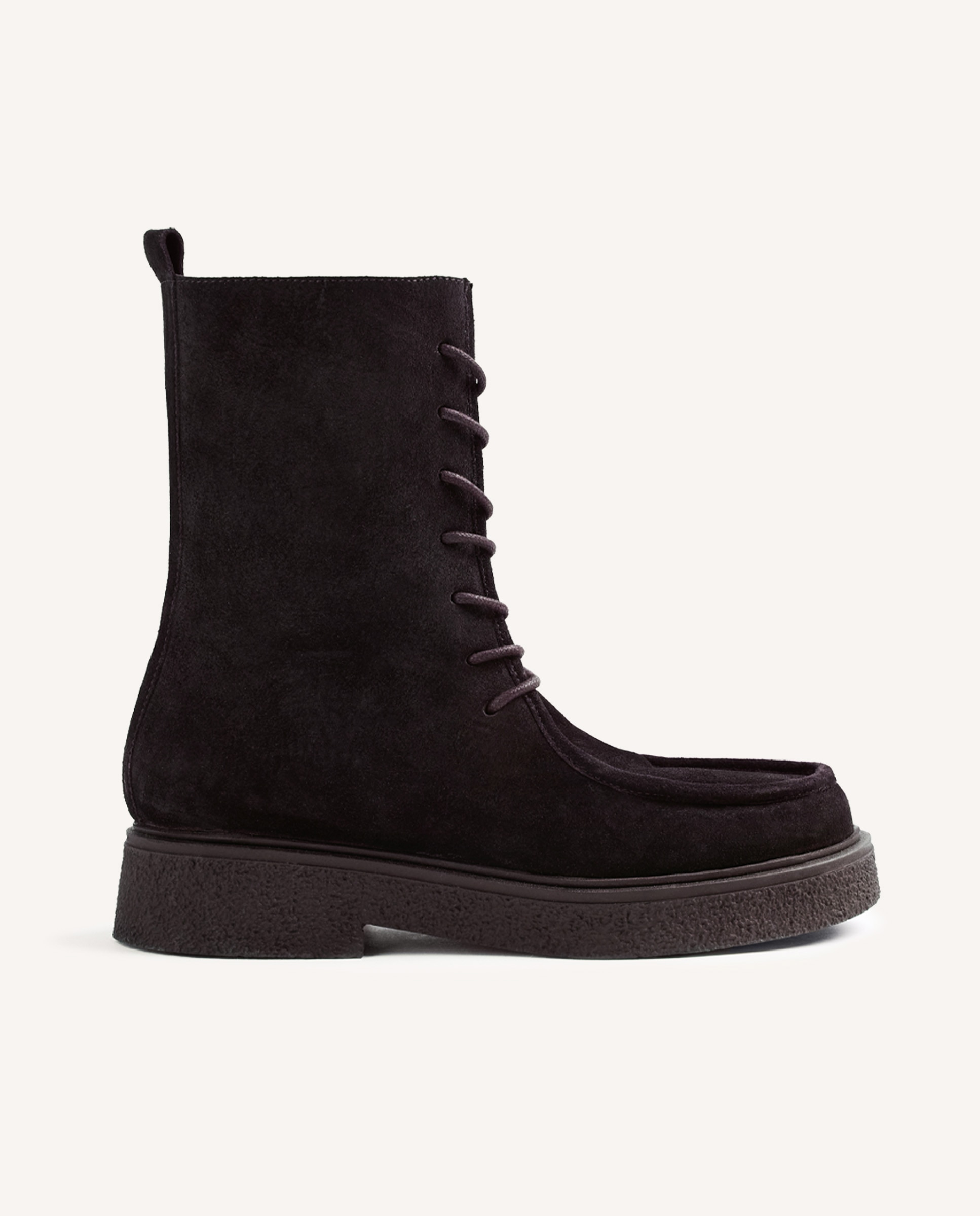 Botas militares de mujer de piel serraje con cordones tubulares - Gioseppo - Marrón Marrón-1