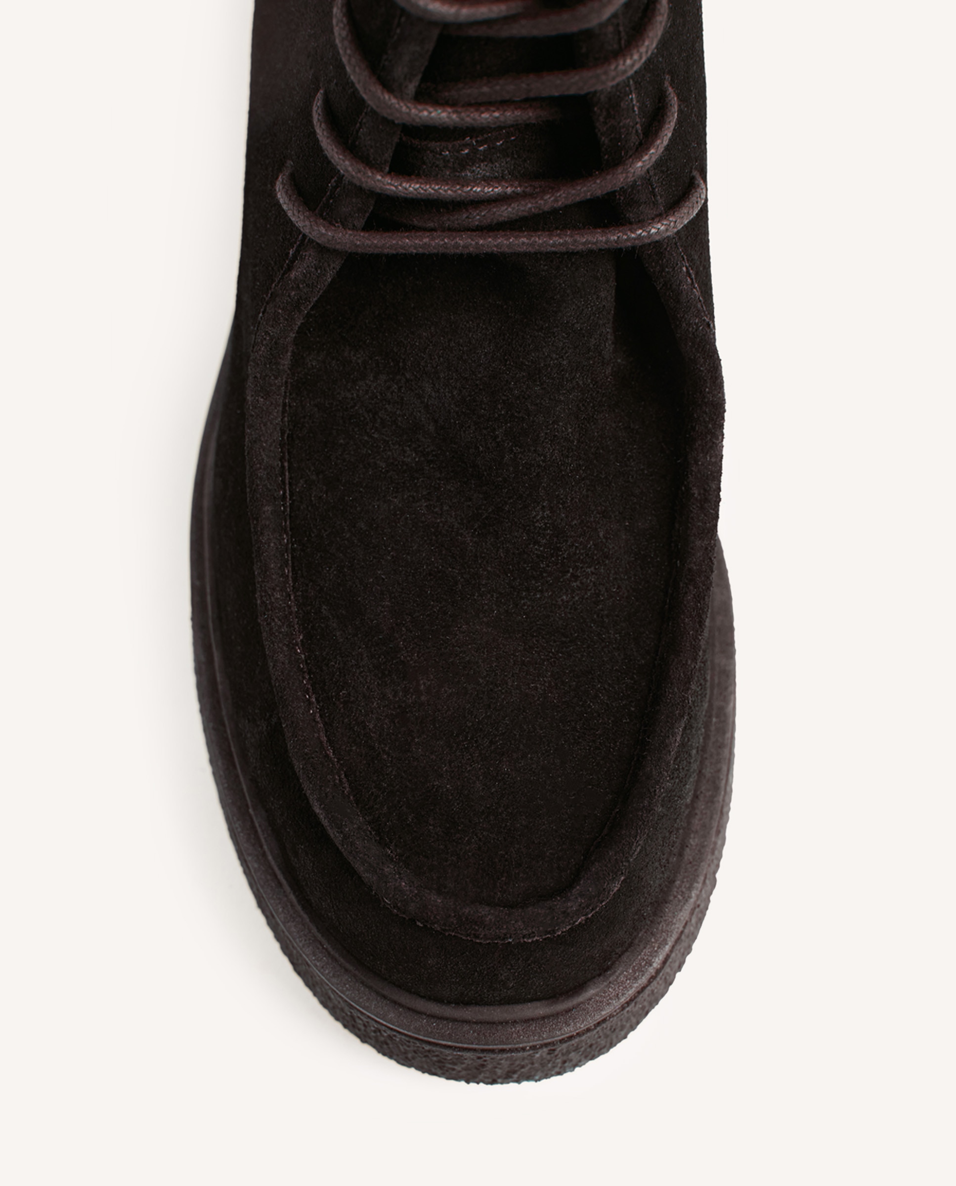 Botas militares de mujer de piel serraje con cordones tubulares - Gioseppo - Marrón Marrón-2