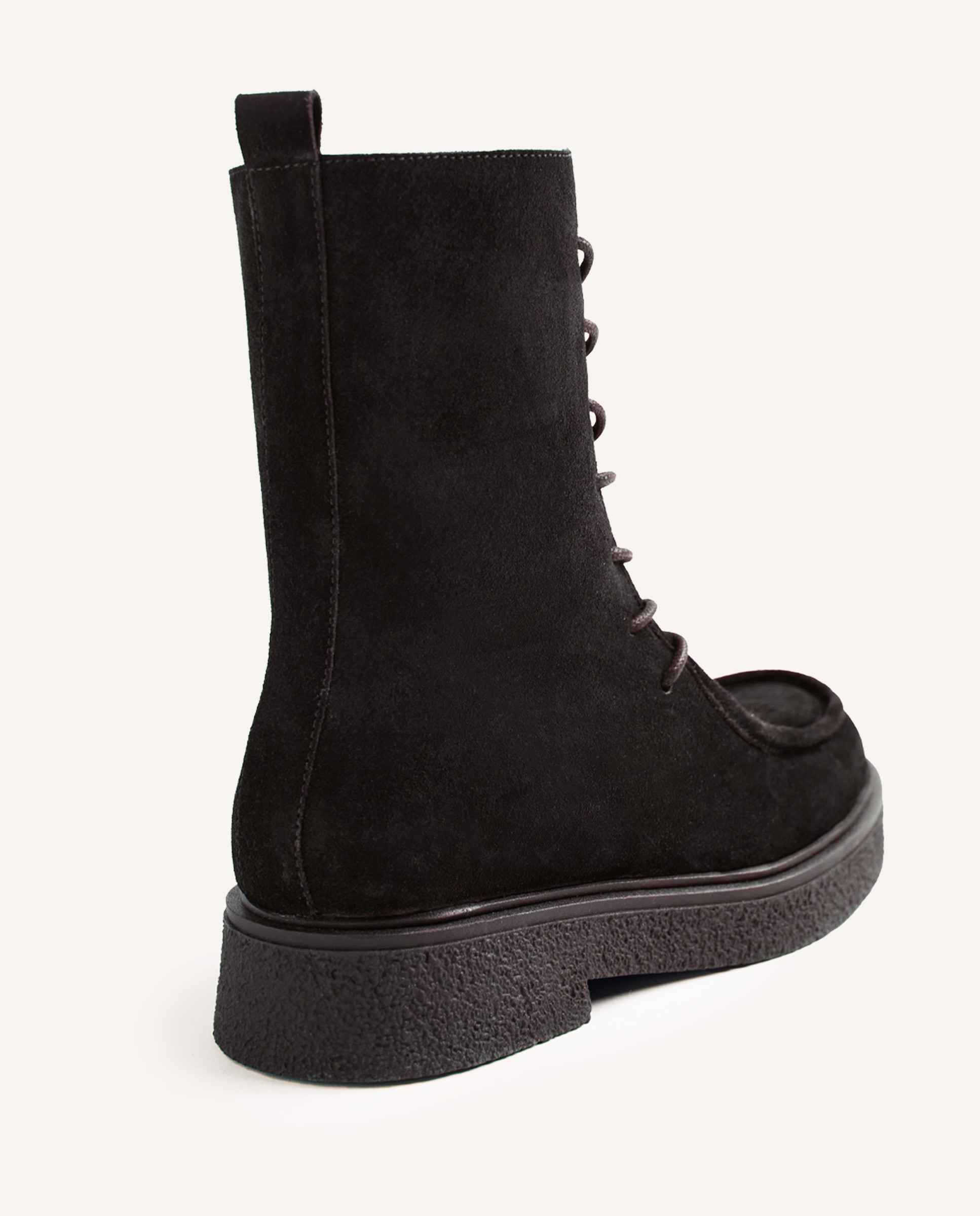 Botas militares de mujer de piel serraje con cordones tubulares - Gioseppo - Marrón Marrón-4