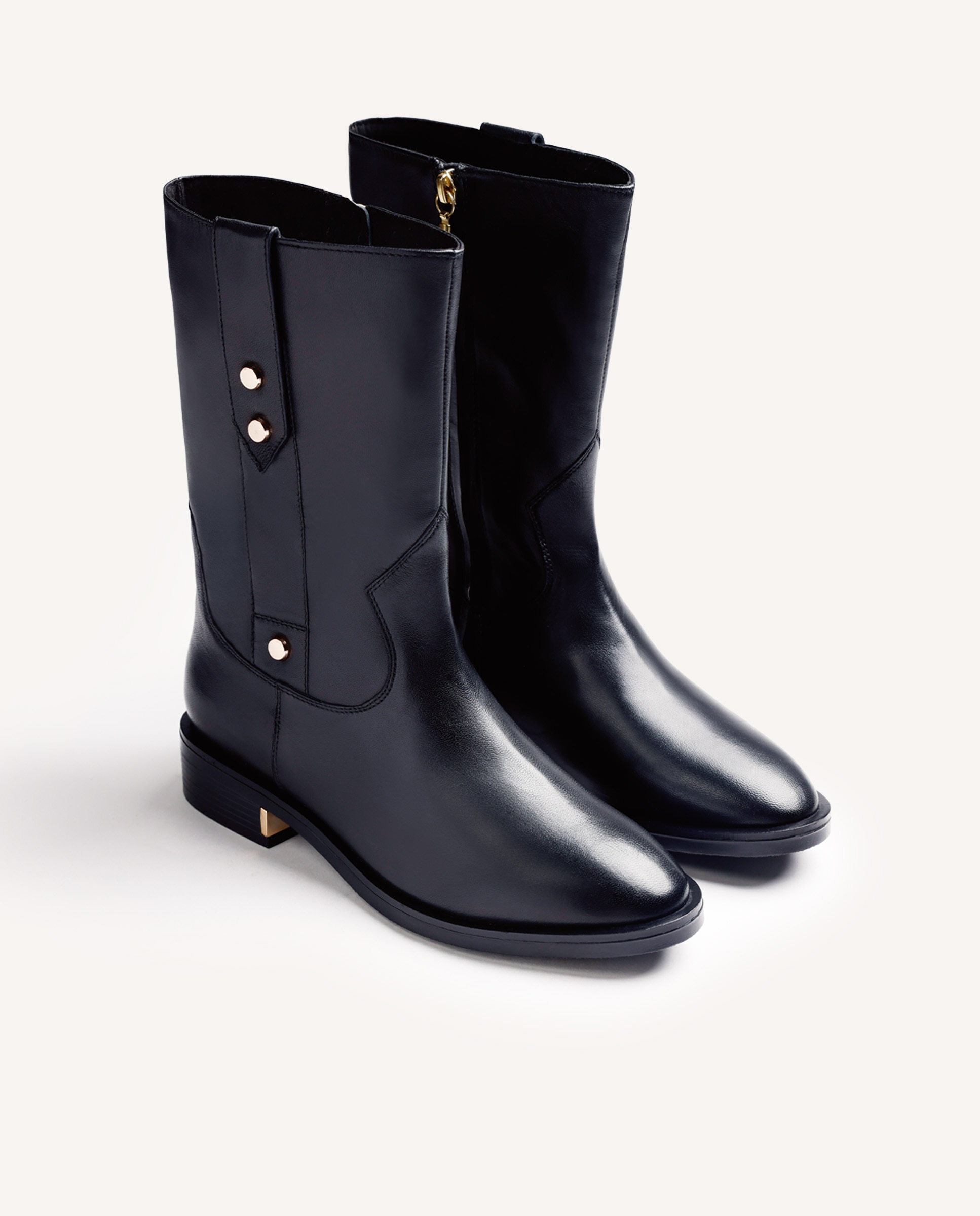 Botas básicas de mujer de piel serraje con detalles metálicos - Gioseppo - Negro Negro-3