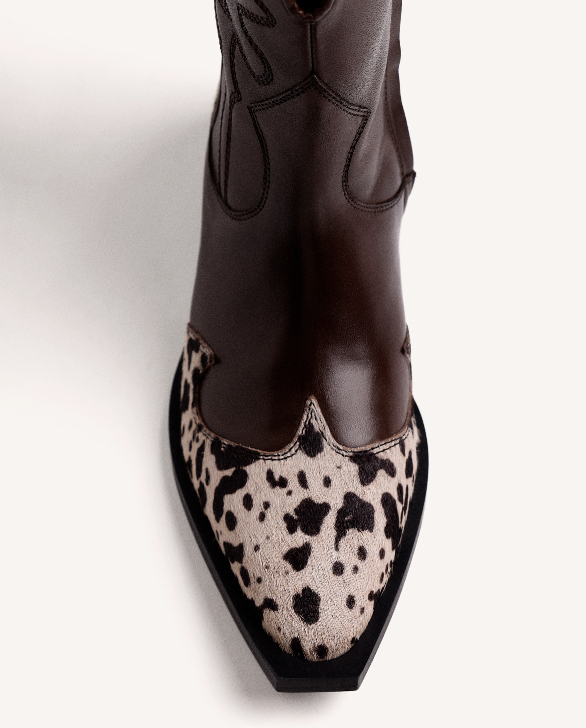 Botas cowboy de mujer de piel y tacón cubano - Gioseppo - Marrón Marrón-2