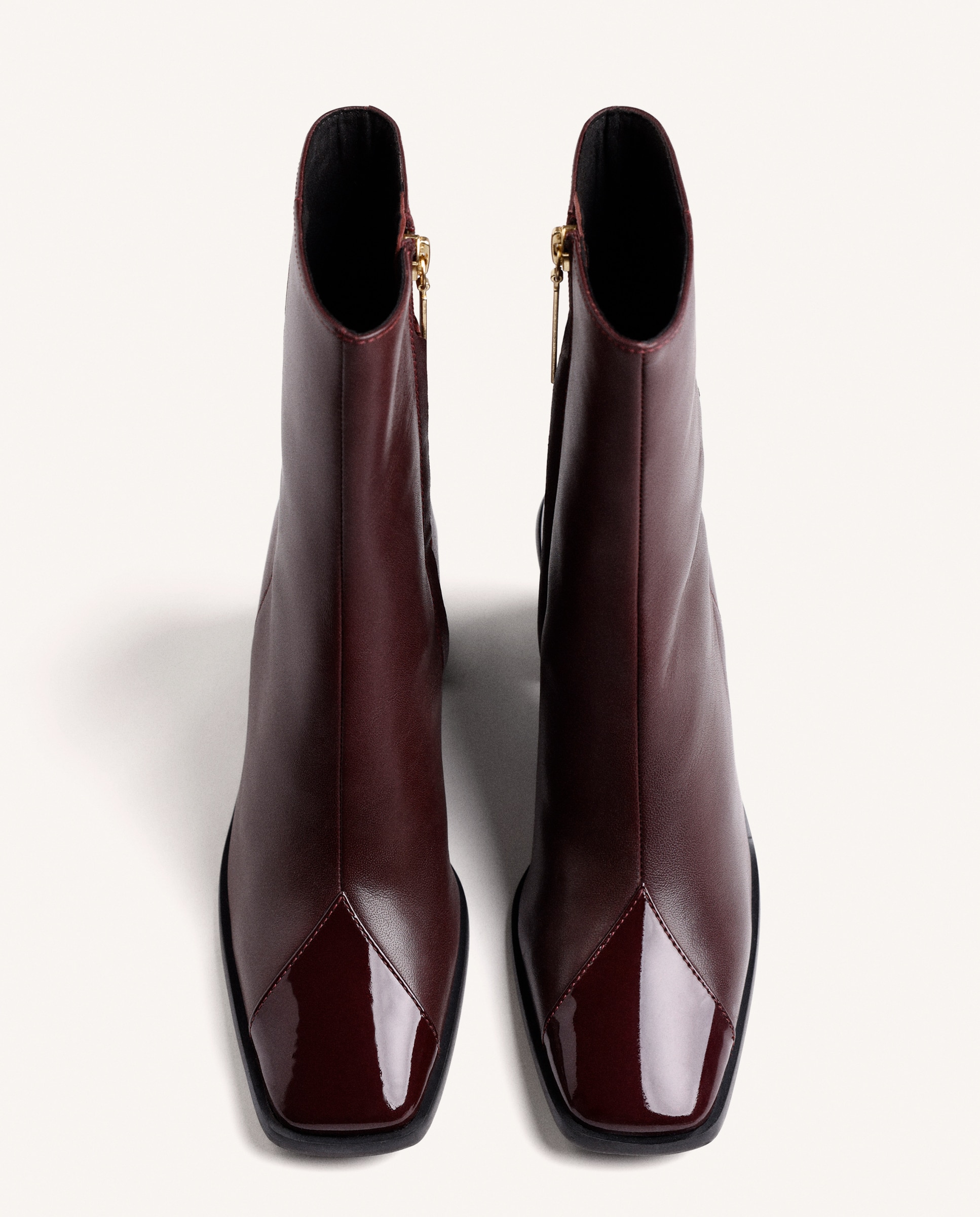 Botines básicos de mujer de piel con pieza acharolada - Gioseppo - Burdeos Burdeos-2