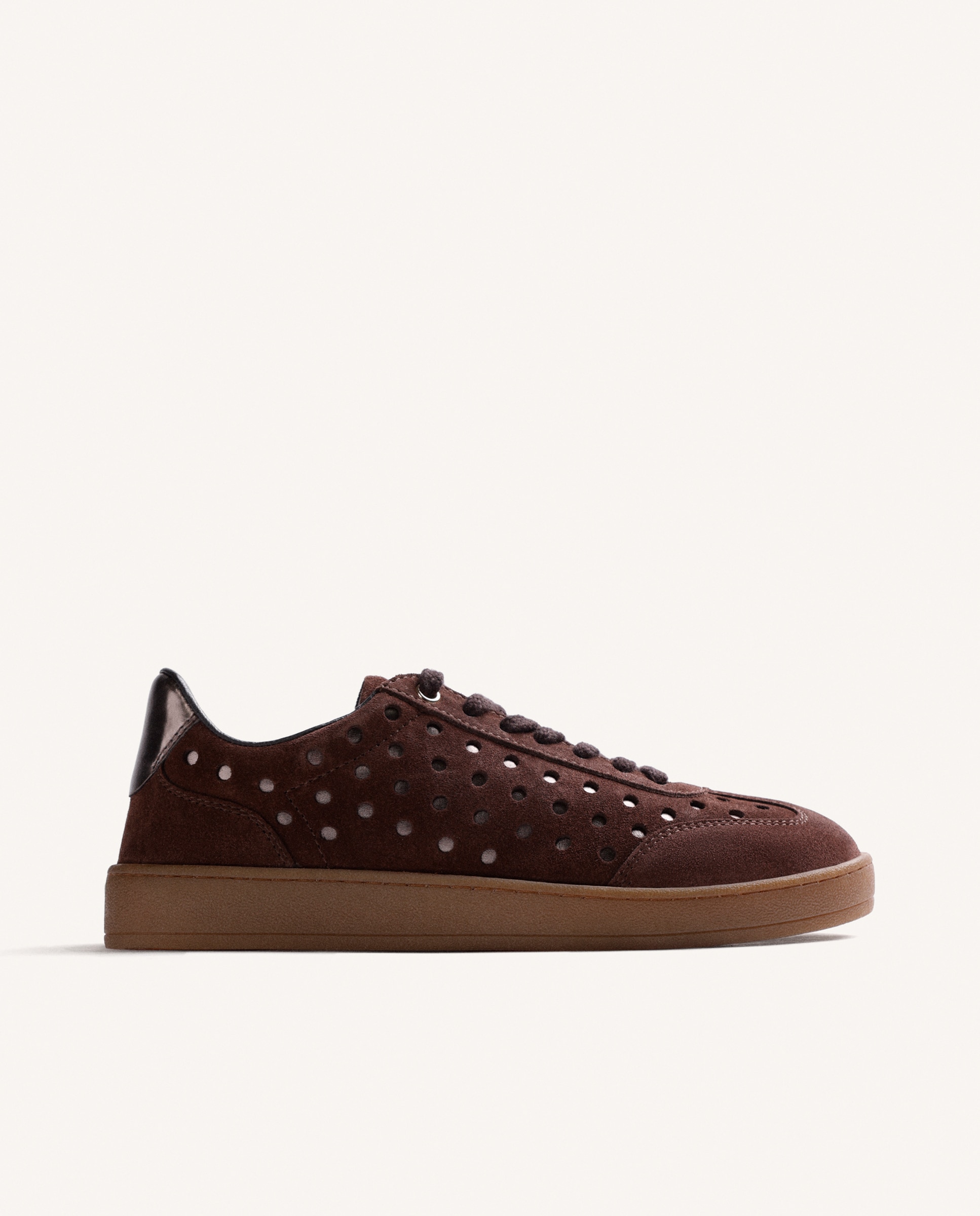 Zapatillas deportivas de mujer de piel serraje con acentos metalizados - Gioseppo - Choco Choco-1