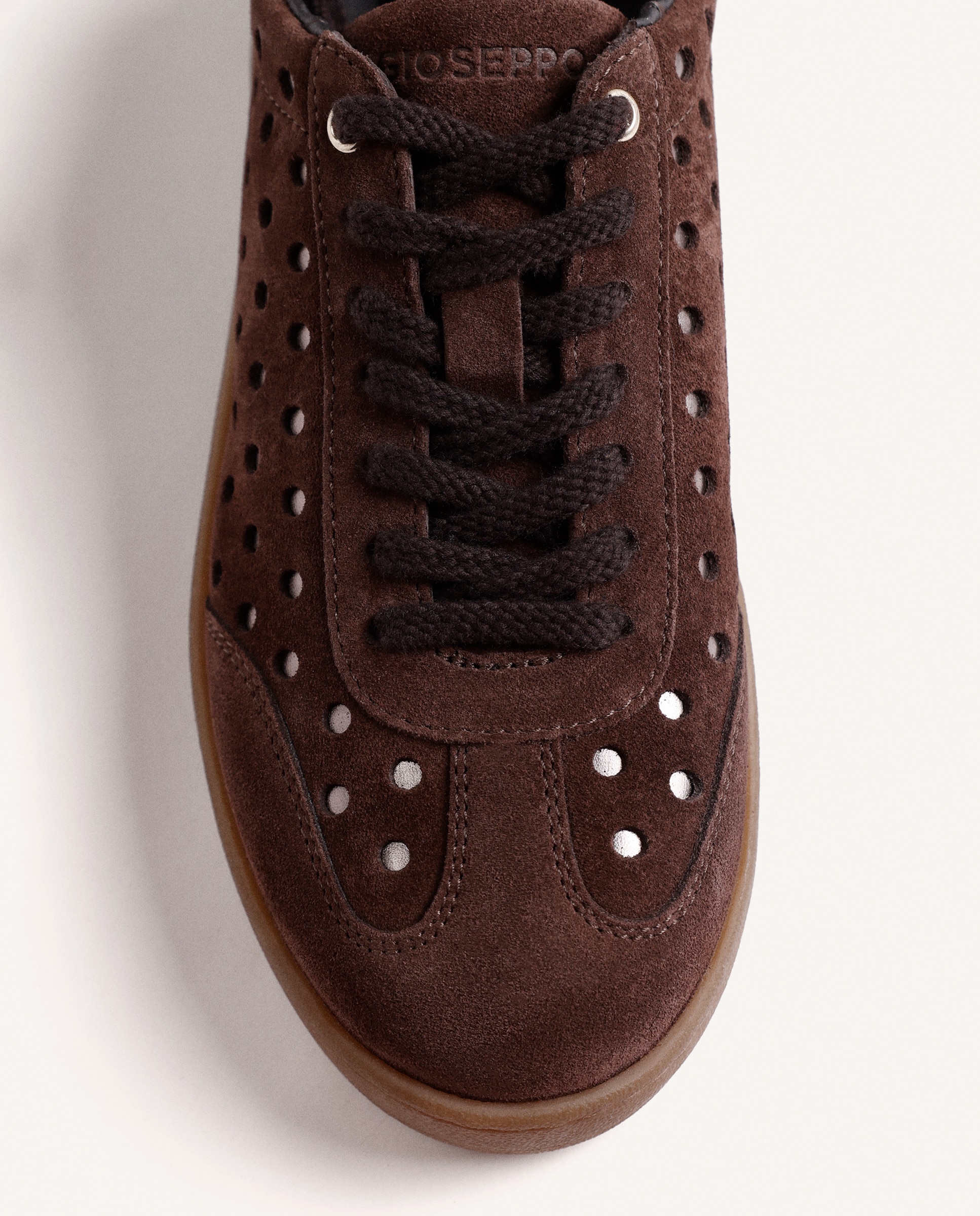 Zapatillas deportivas de mujer de piel serraje con acentos metalizados - Gioseppo - Choco Choco-2