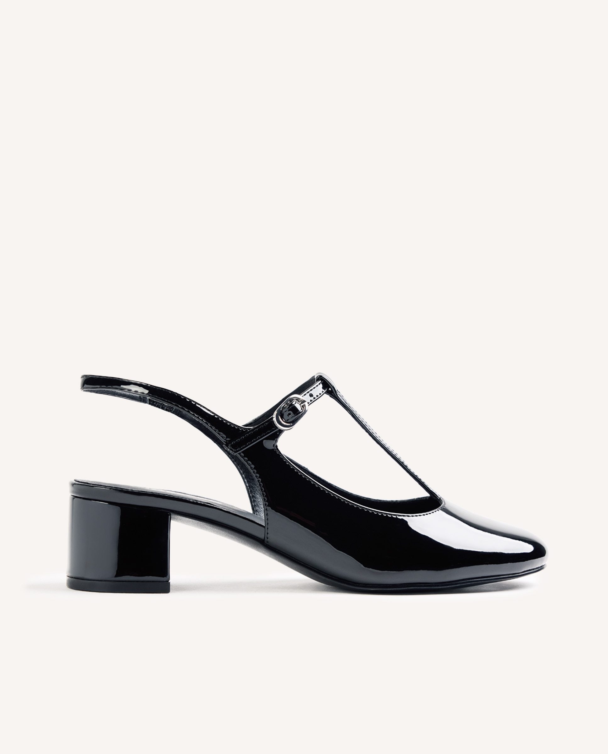 Zapatos de salón de mujer estilo mary-jane destalonados con acabado en efecto charol - Gioseppo - Negro Negro-1