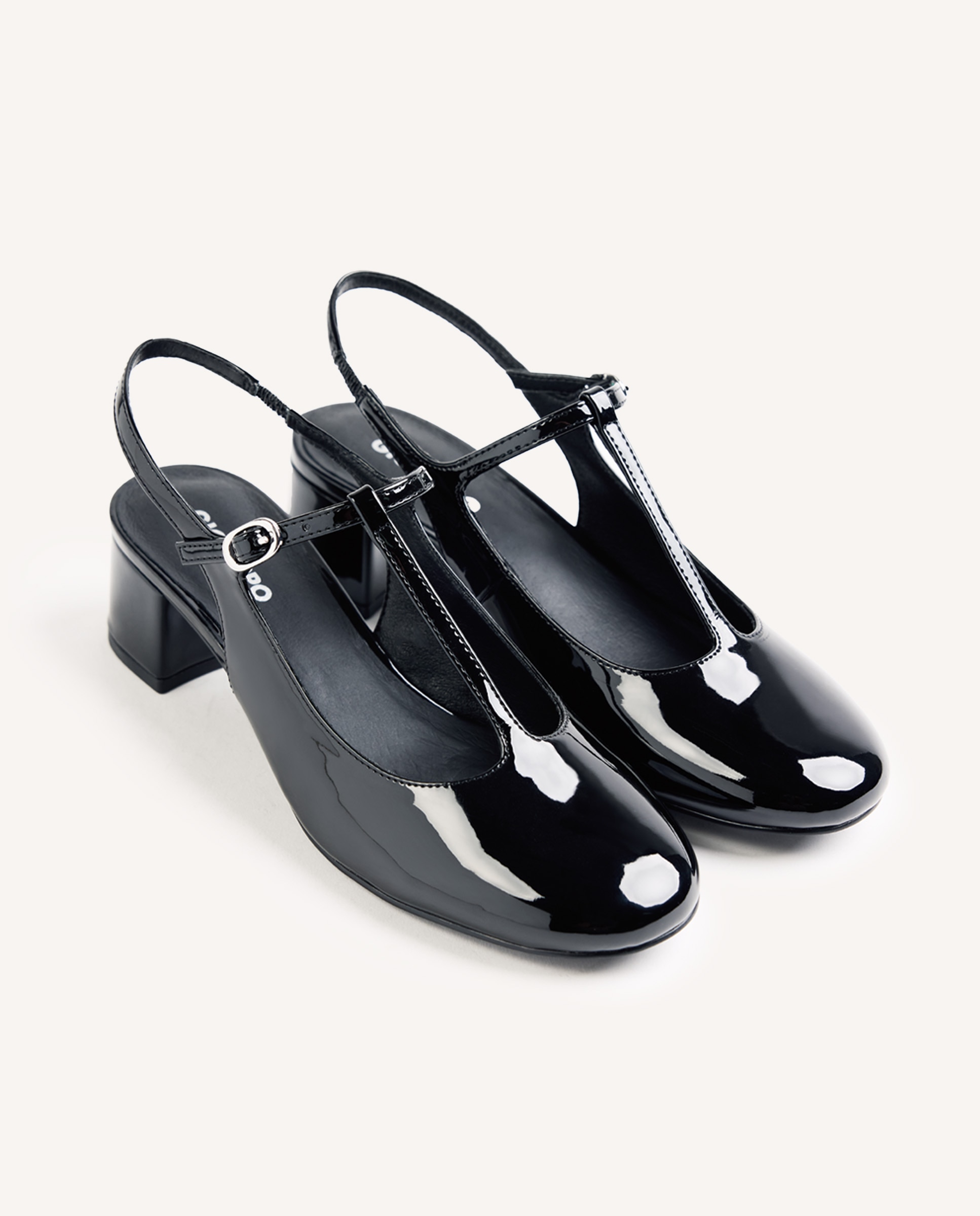 Zapatos de salón de mujer estilo mary-jane destalonados con acabado en efecto charol - Gioseppo - Negro Negro-3