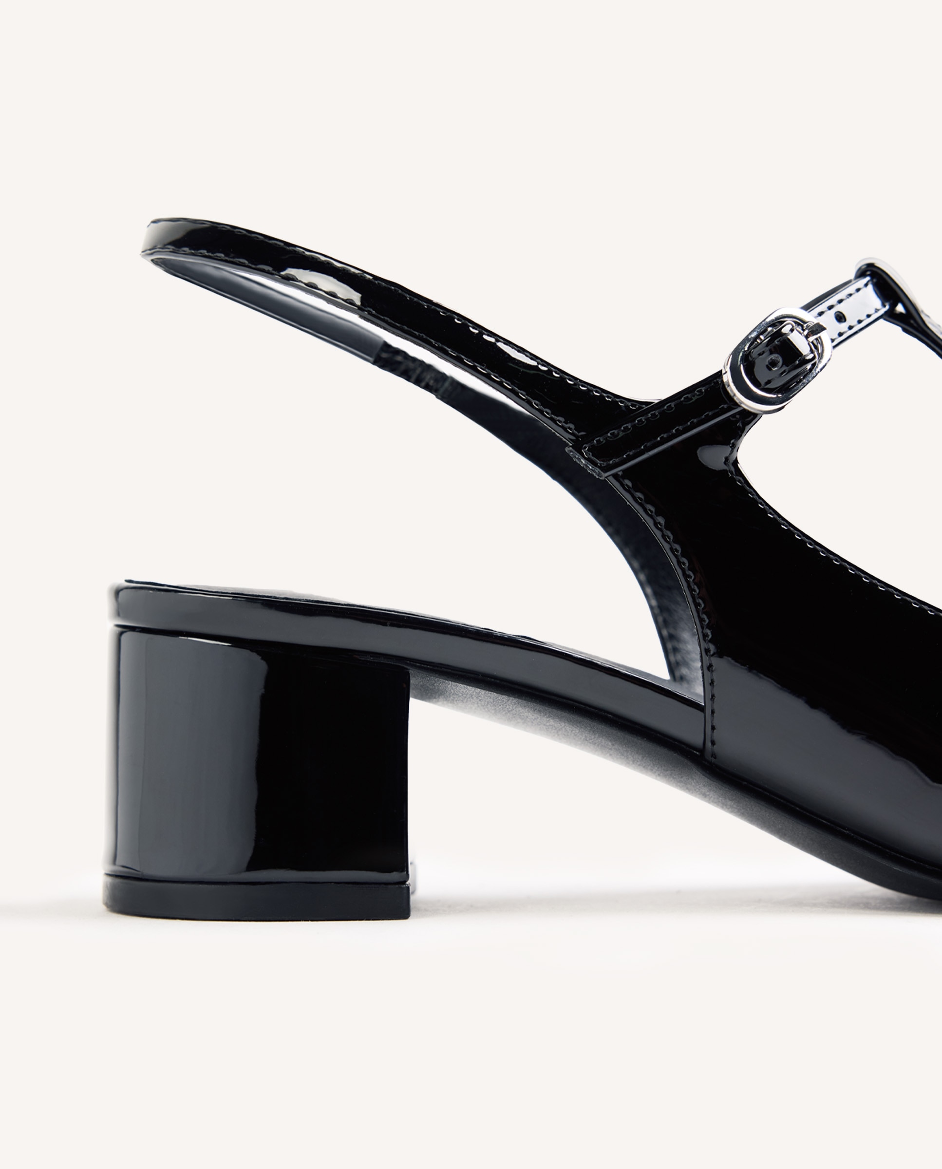 Zapatos de salón de mujer estilo mary-jane destalonados con acabado en efecto charol - Gioseppo - Negro Negro-4