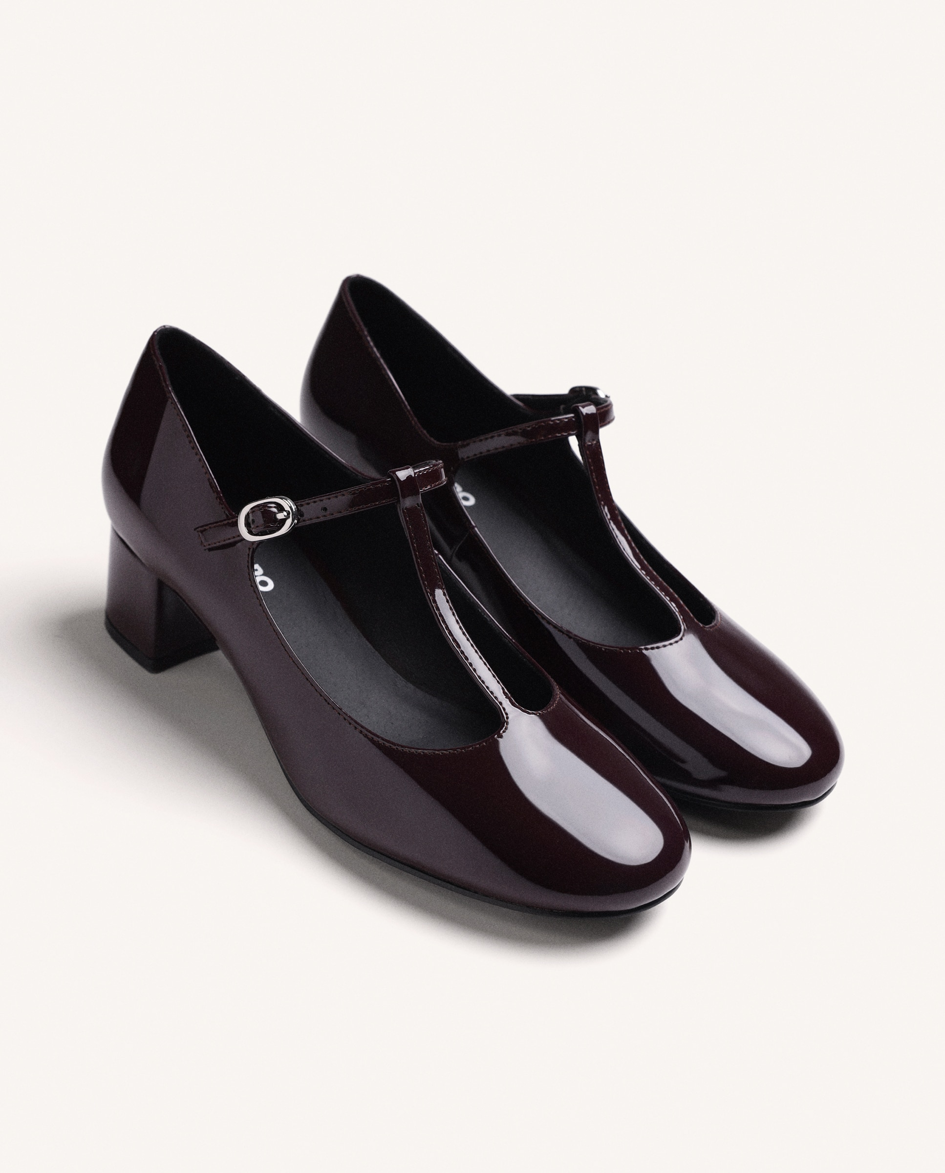 Imagen 3 de Zapatos de salón de mujer estilo mary-jane con acabado en efecto charol - Gioseppo - Burdeos Burdeos