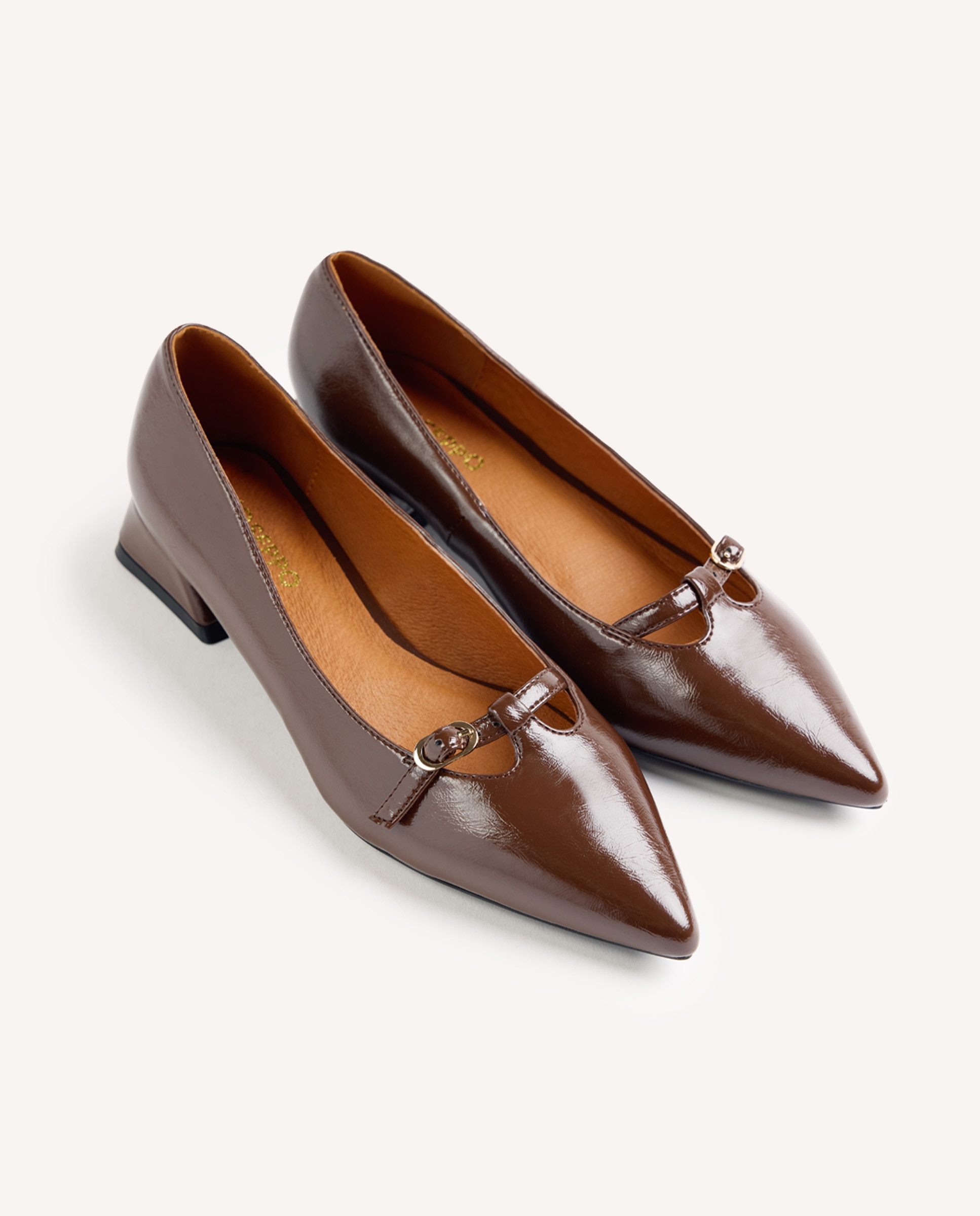 Imagen 3 de Zapatos de salón de mujer con acabado en efecto charol - Gioseppo - Marrón Marrón