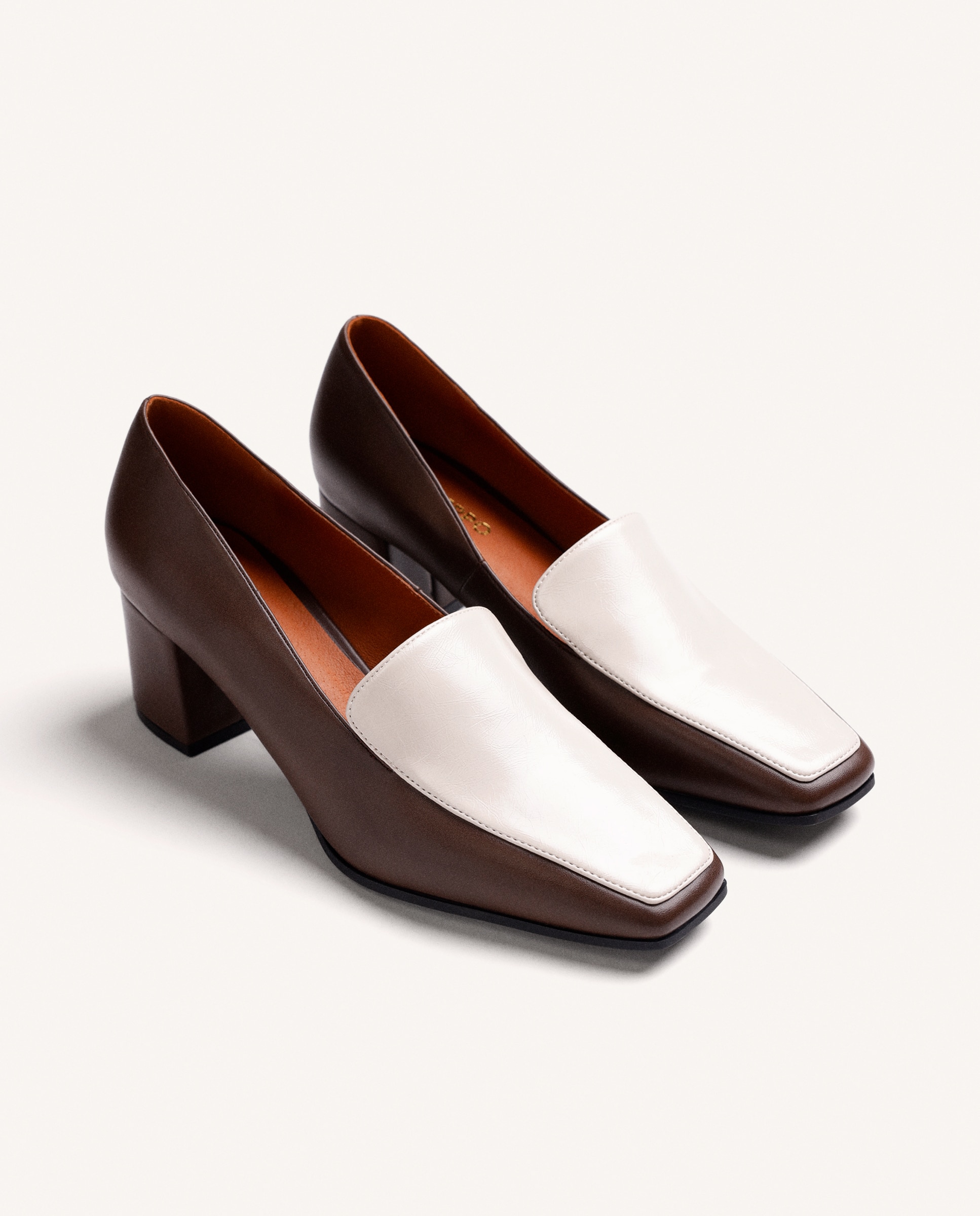 Zapatos de salón de mujer con empeine en contraste - Gioseppo - Marrón Marrón-3