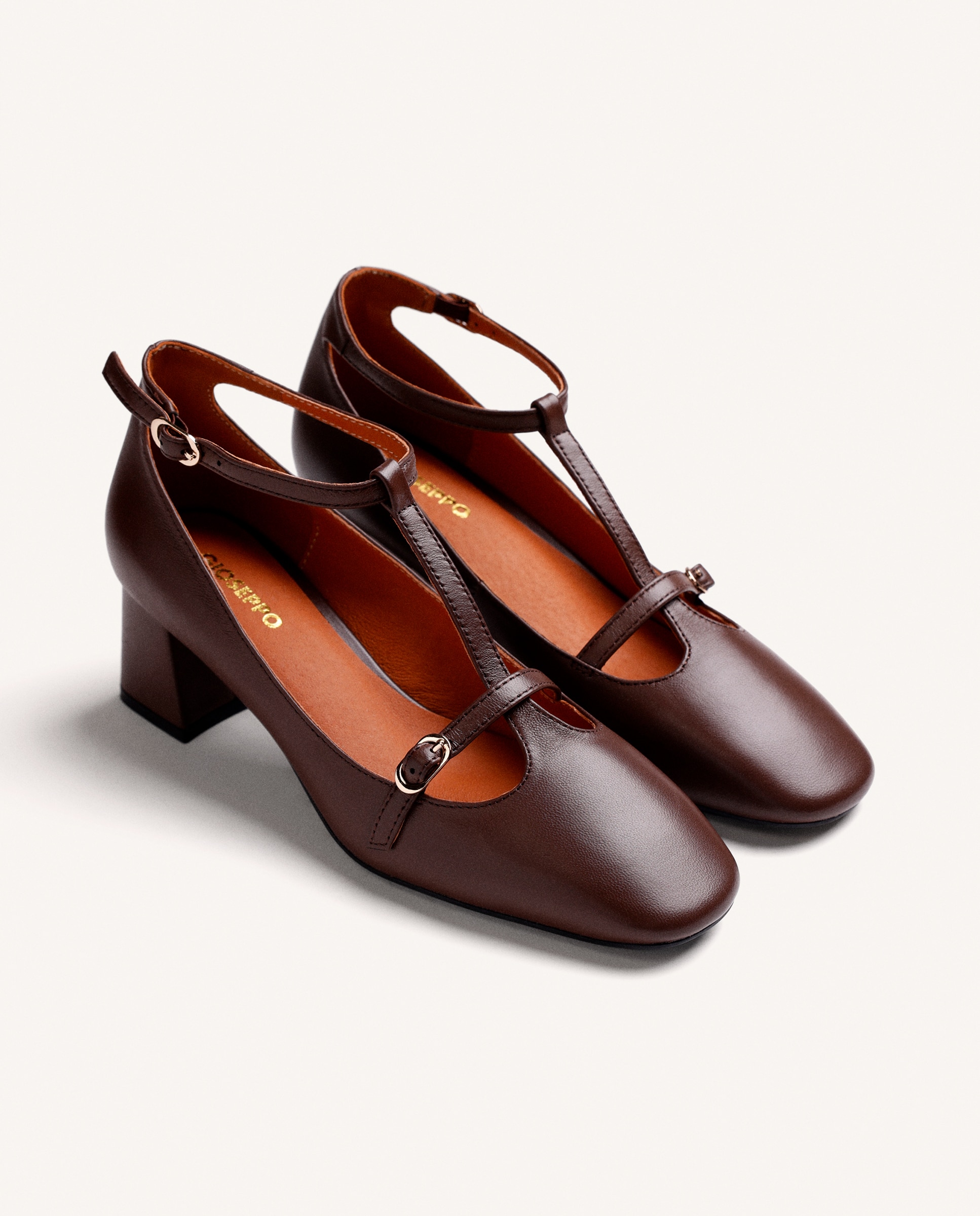 Zapatos de salón de mujer con cierres ajustables - Gioseppo - Marrón Marrón-3