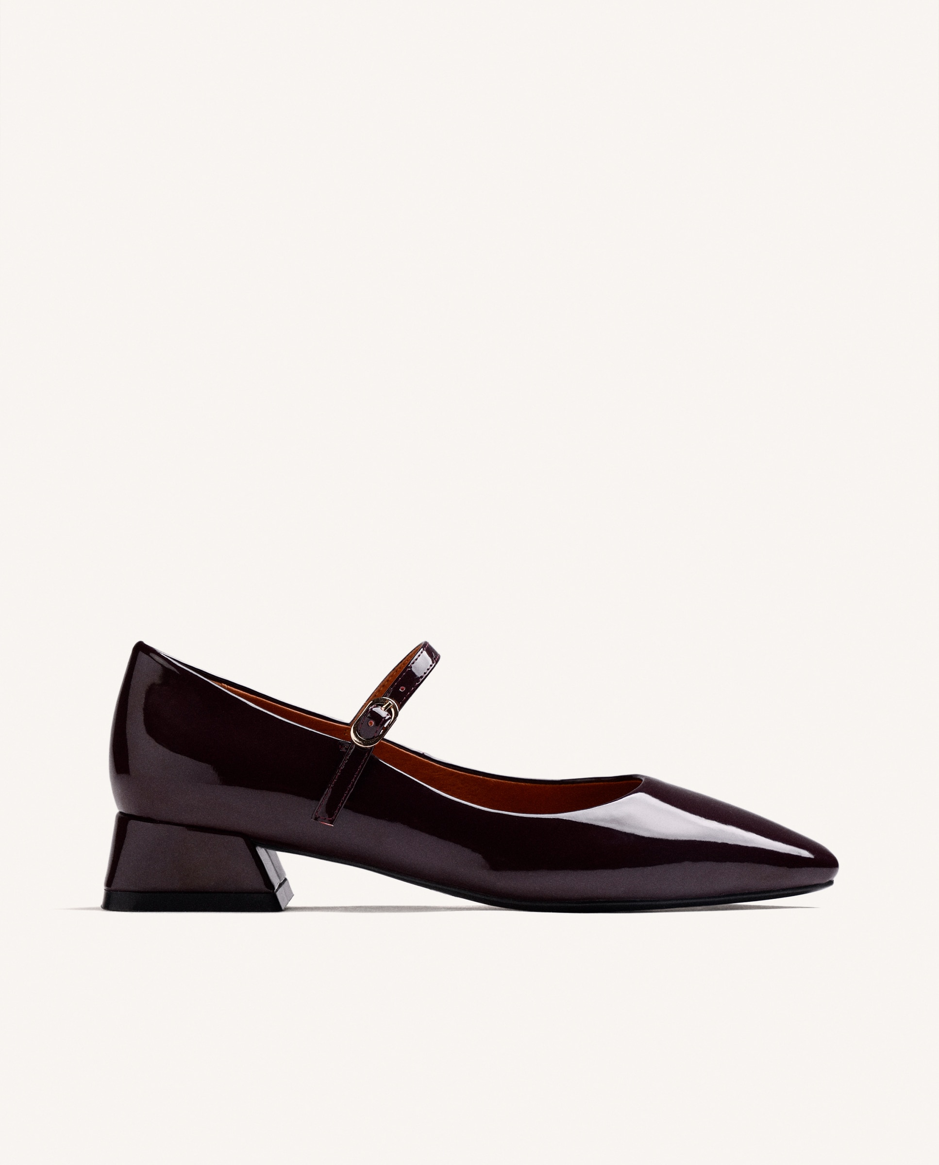 Zapatos de salón de mujer estilo mary-jane con acabado en efecto charol - Gioseppo - Burdeos Burdeos-1