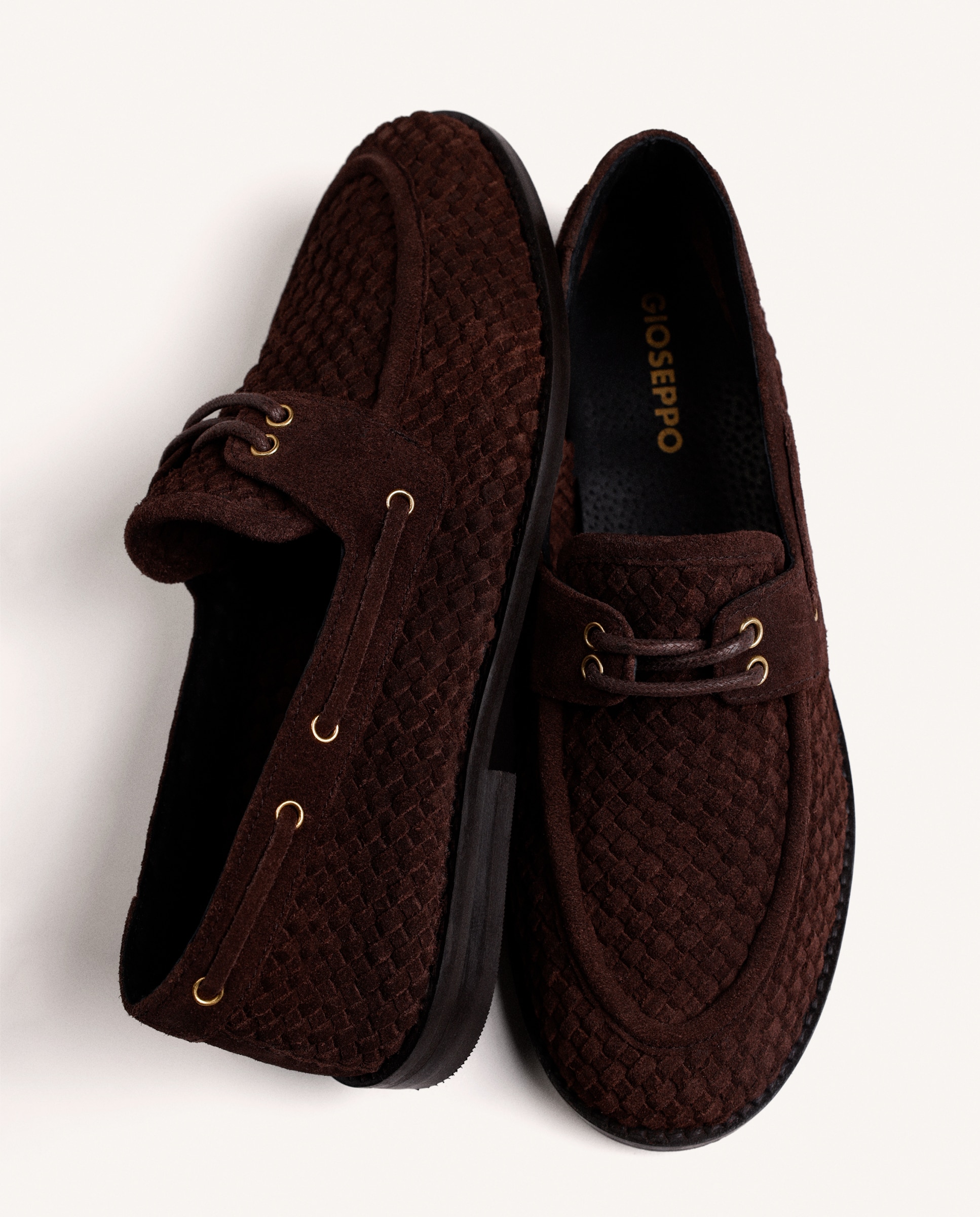 Imagen 4 de Mocasines de mujer estilo náutico de piel con trenzado artesanal - Gioseppo - Marrón Marrón