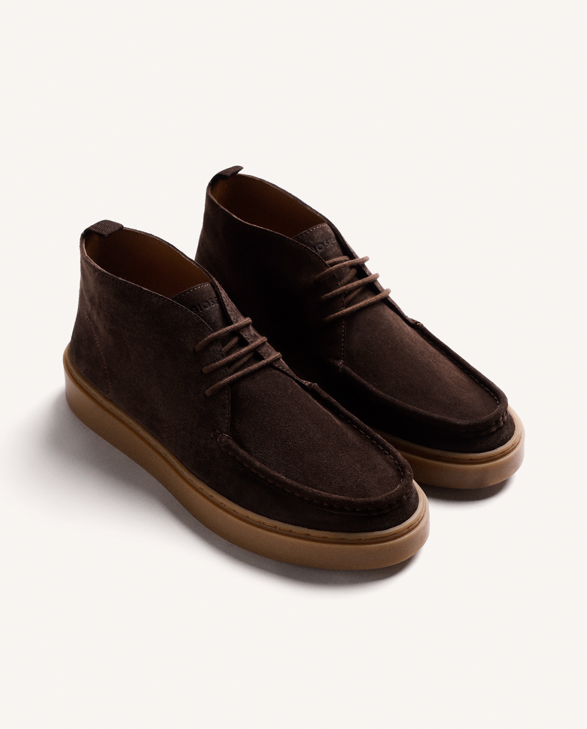 Botines de hombre estilo wallabee de piel serraje - Gioseppo - Choco Choco-3