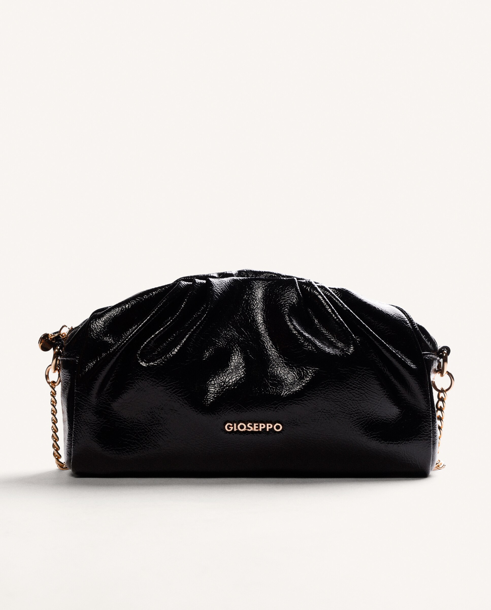 Bolso tipo bandolera efecto arrugado con cierre magnético y cremallera - Gioseppo - Negro Negro-1