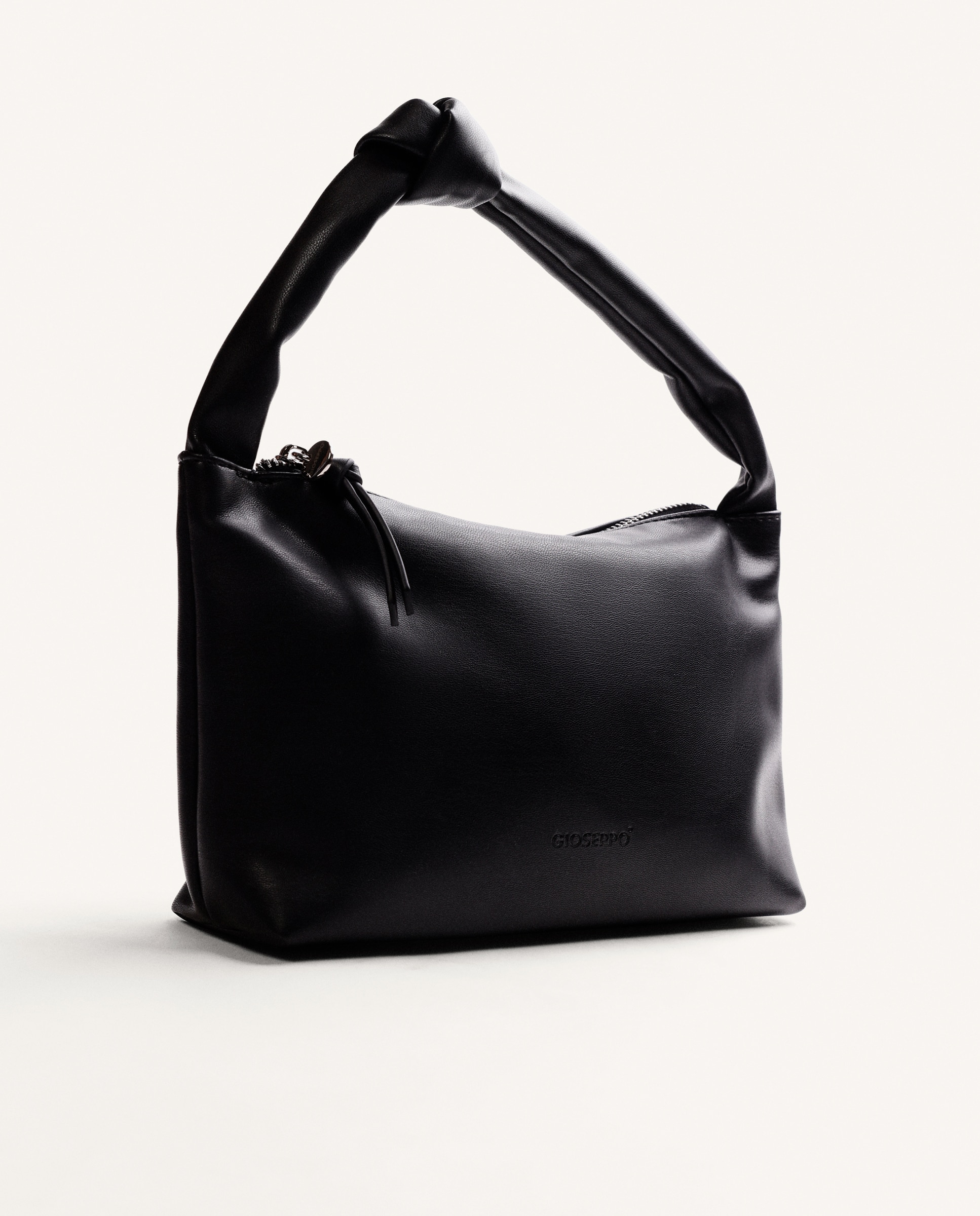 Bolso de hombro con detalle de nudo con cierre de cremallera - Gioseppo - Negro Negro-3