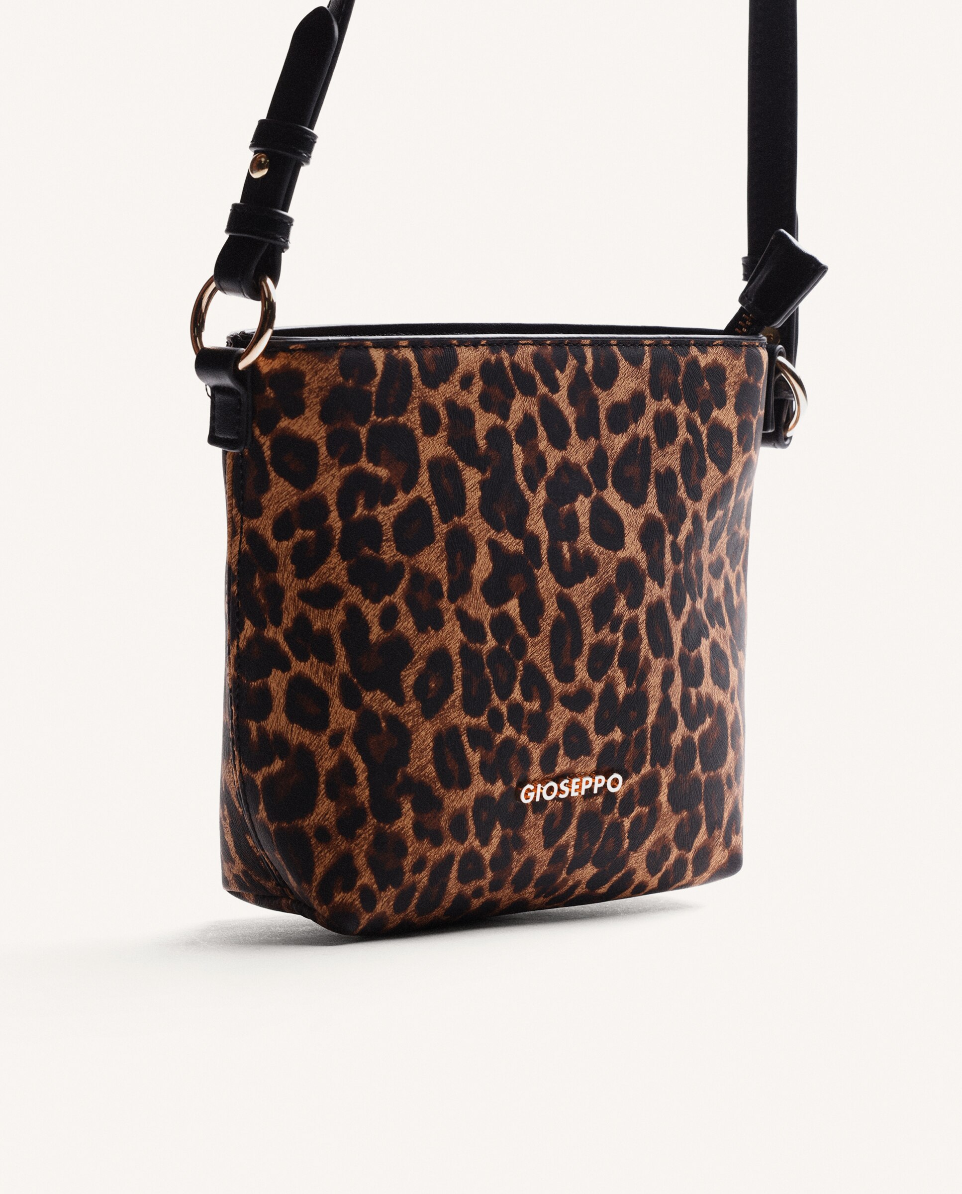 Bolso tipo bucket con estampado animal y cierre de cremallera - Gioseppo - Marrón Marrón-3