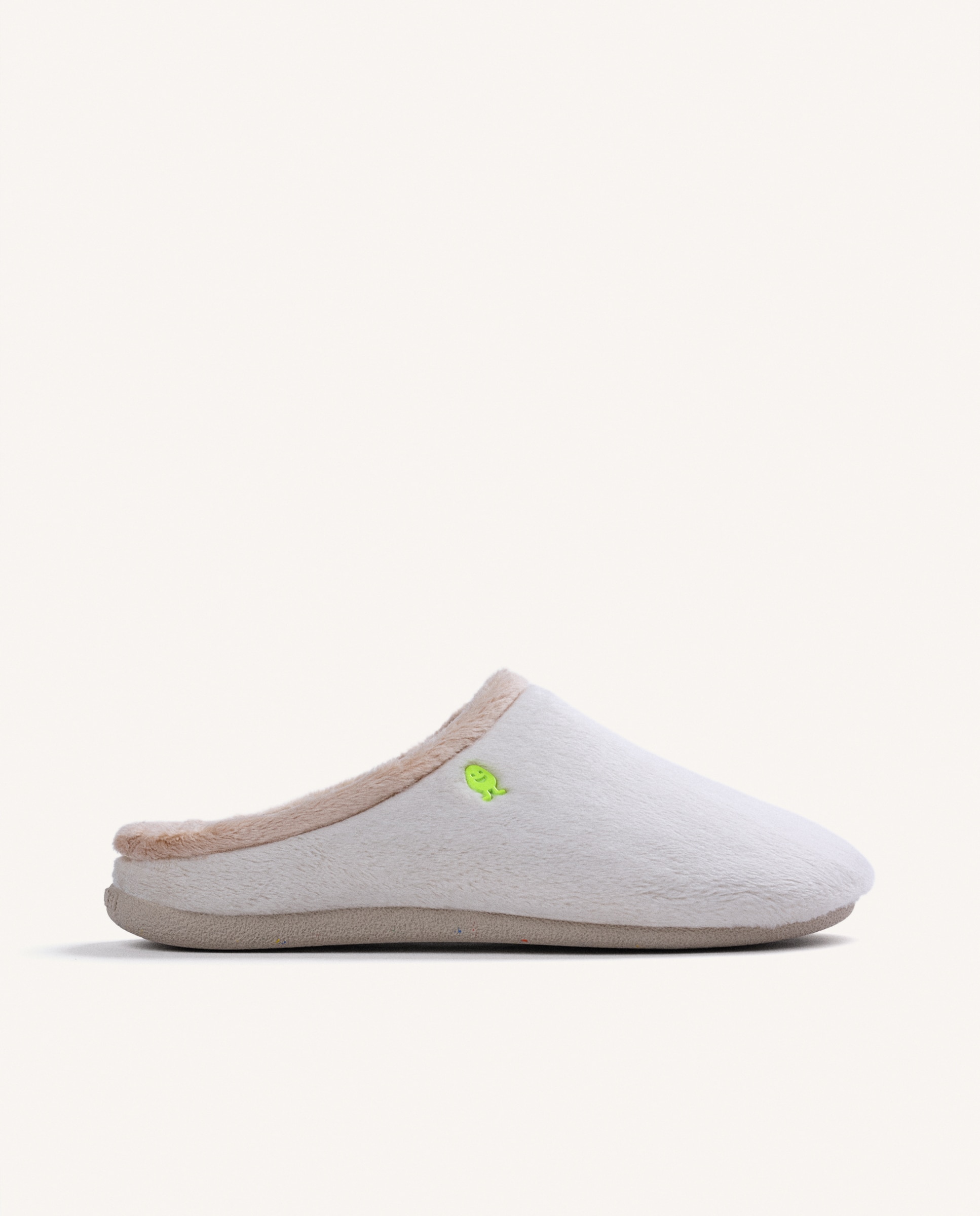 Imagen 1 de Zapatillas de casa de mujer de pelo con contraste de colores - Hot Potatoes - Blanco Blanco
