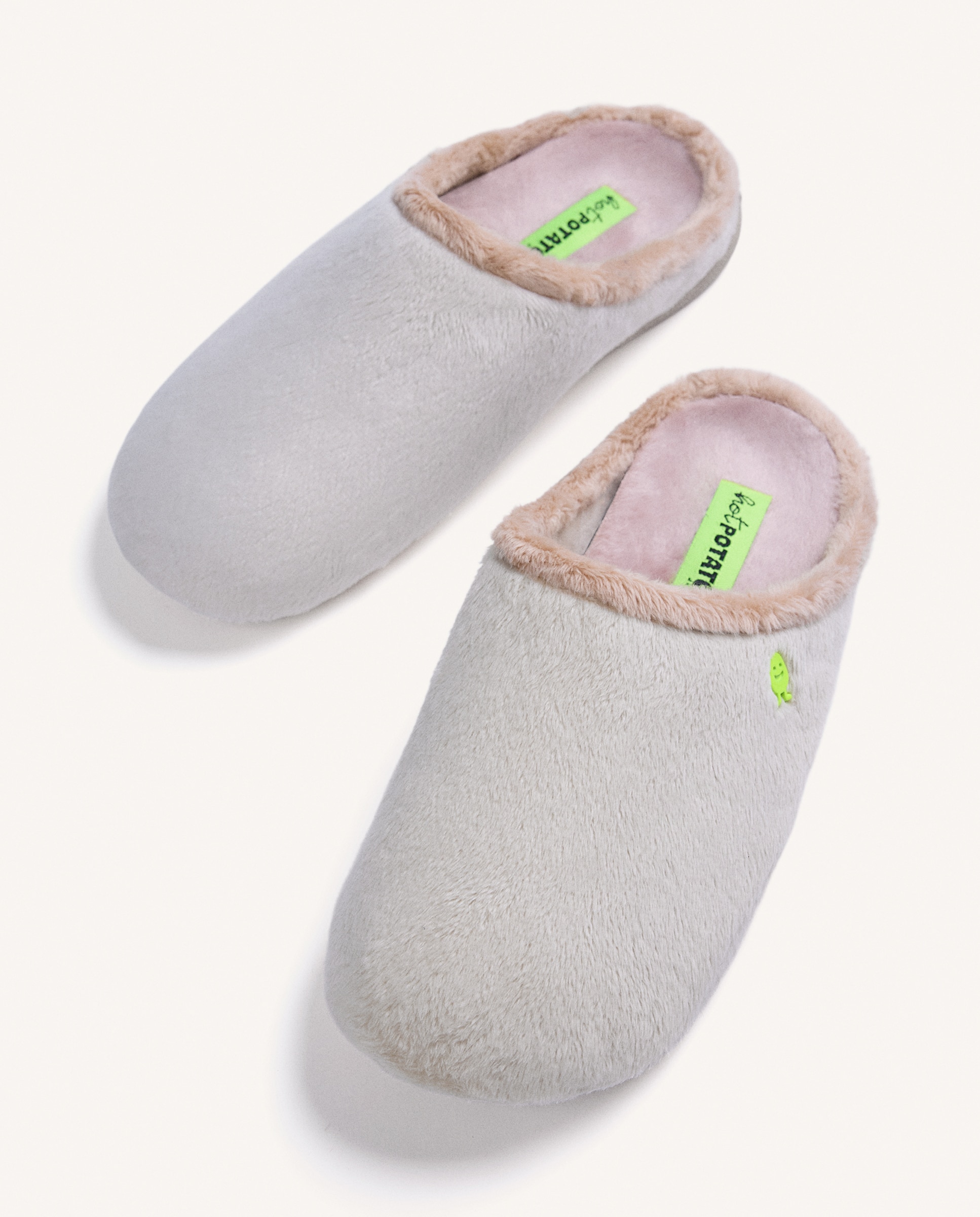 Imagen 2 de Zapatillas de casa de mujer de pelo con contraste de colores - Hot Potatoes - Blanco Blanco