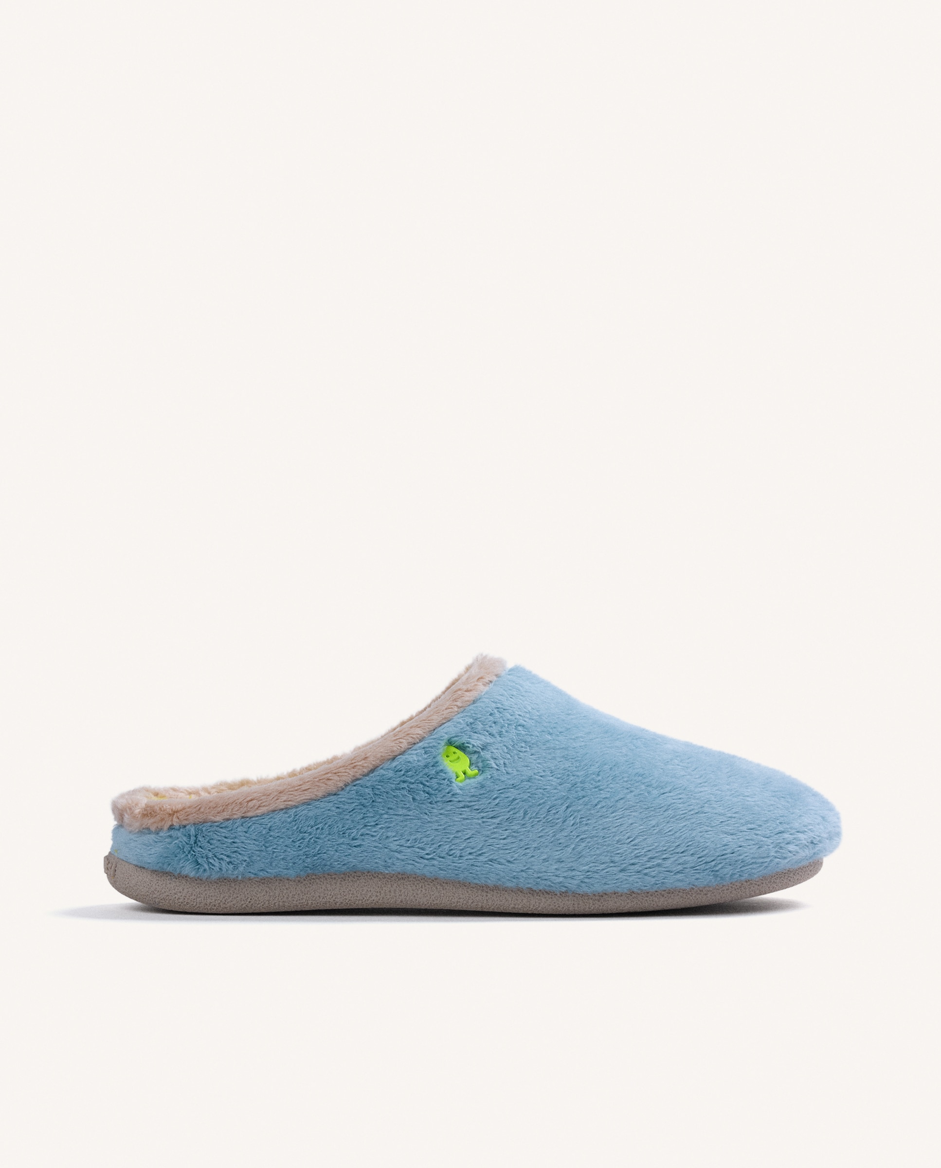 Imagen 1 de Zapatillas de casa de mujer de pelo con contraste de colores - Hot Potatoes - Azul Azul