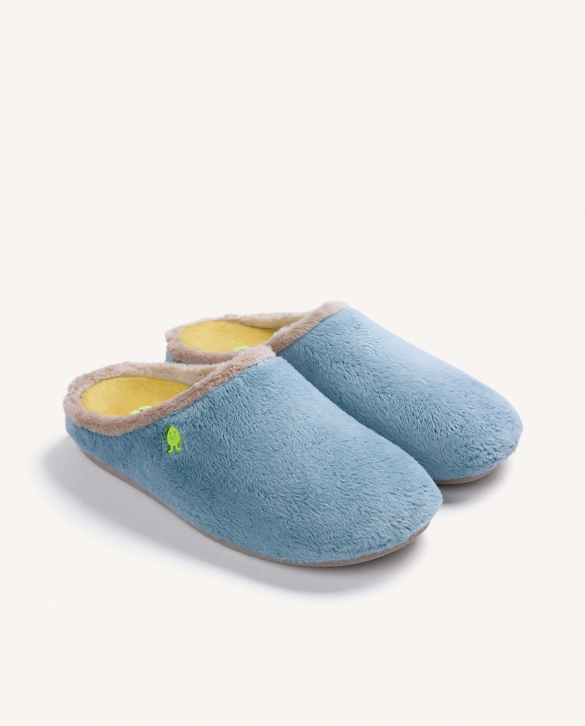 Imagen 3 de Zapatillas de casa de mujer de pelo con contraste de colores - Hot Potatoes - Azul Azul