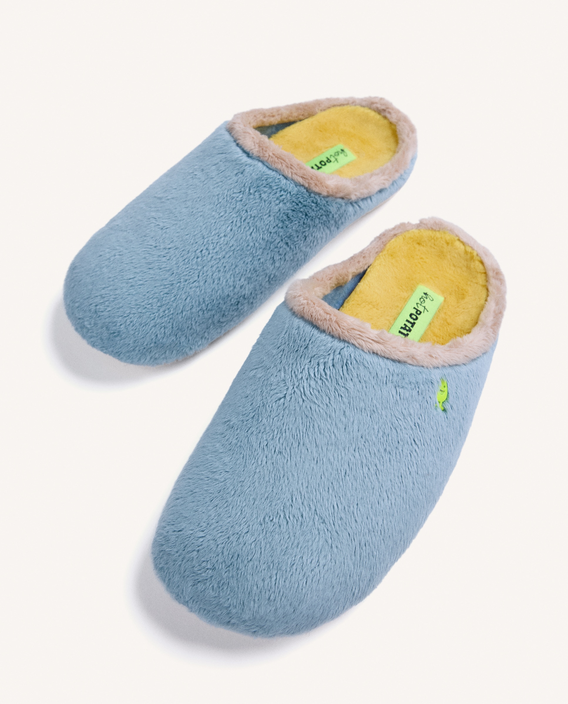 Imagen 2 de Zapatillas de casa de mujer de pelo con contraste de colores - Hot Potatoes - Azul Azul