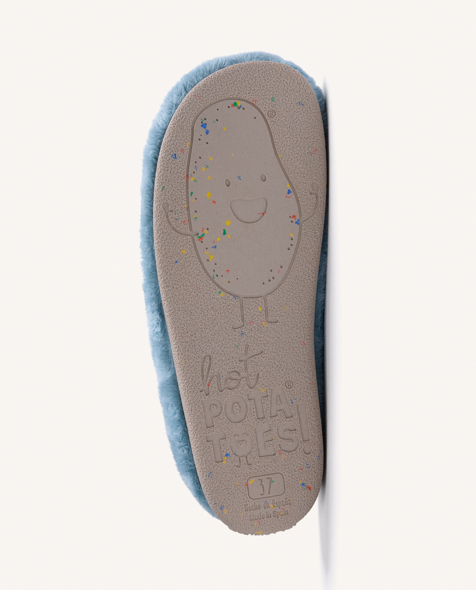 Imagen 5 de Zapatillas de casa de mujer de pelo con contraste de colores - Hot Potatoes - Azul Azul