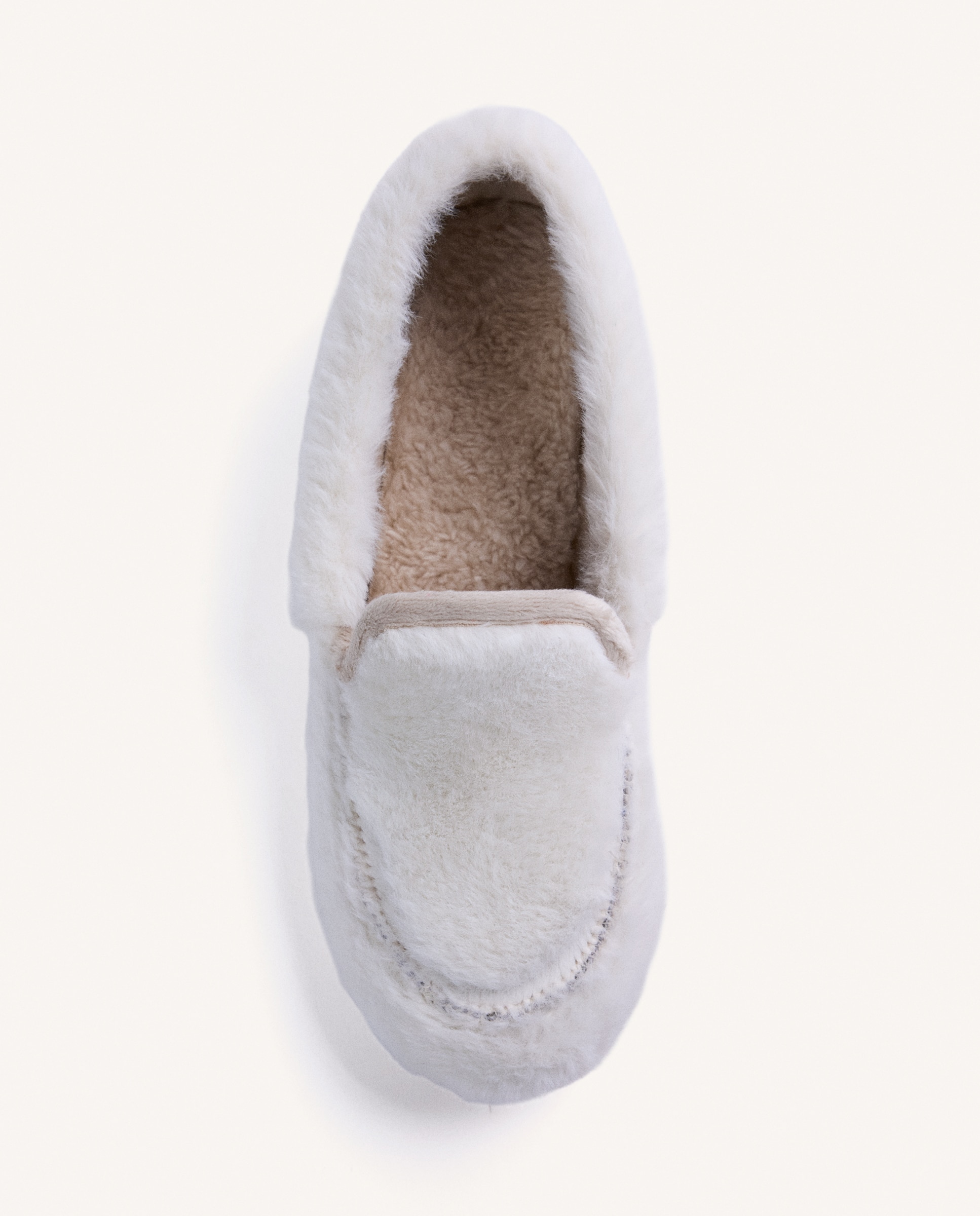 Imagen 2 de Zapatillas de casa de mujer tipo mocasines de pelo - Hot Potatoes - Blanco Blanco