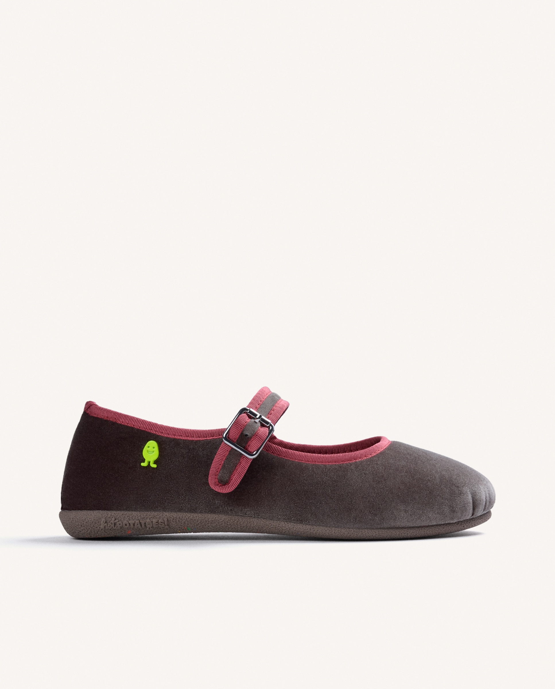 Imagen 1 de Zapatillas de casa de mujer tipo bailarinas mary-jane de terciopelo - Hot Potatoes - Topo Topo