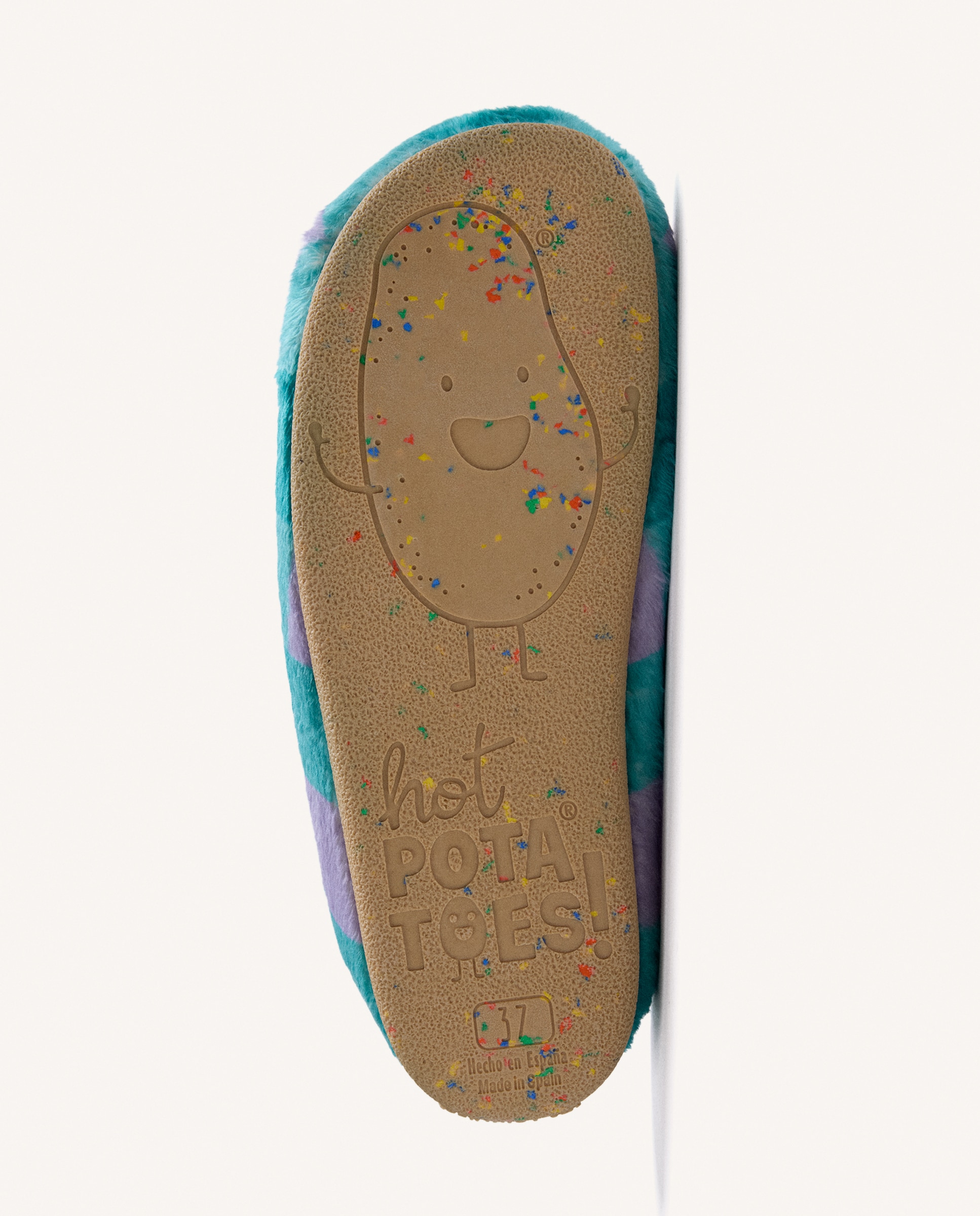 Imagen 5 de Zapatillas de casa de mujer de pelo con estampado de cuadros - Hot Potatoes - Verde Verde