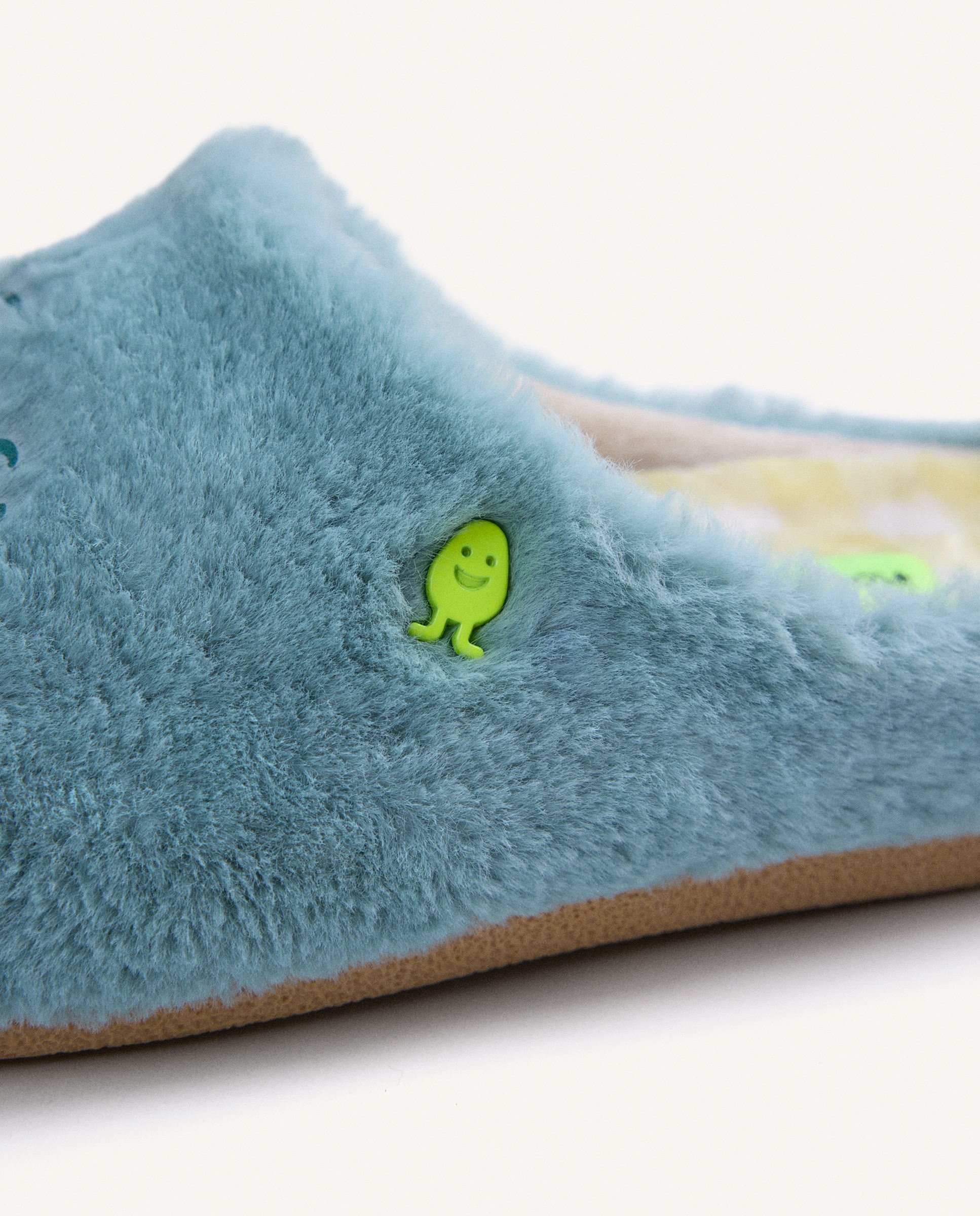 Zapatillas de casa de mujer de pelo con dibujo y texto - Hot Potatoes - Verde Verde-4