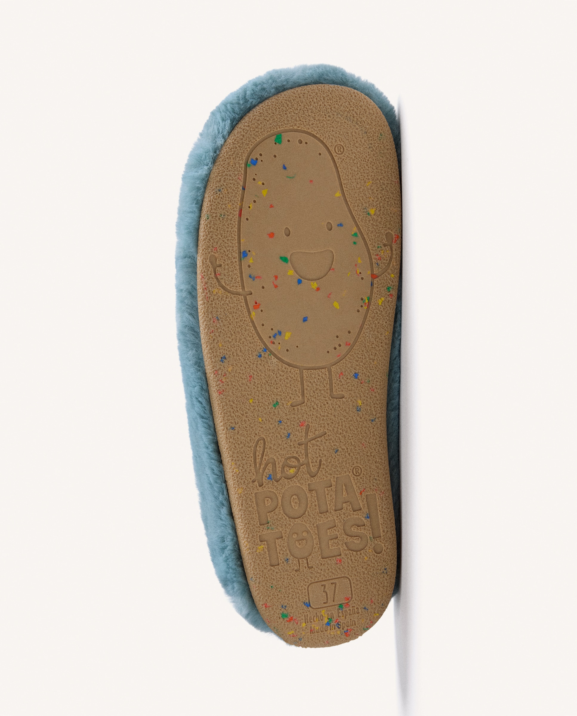 Zapatillas de casa de mujer de pelo con dibujo y texto - Hot Potatoes - Verde Verde-5