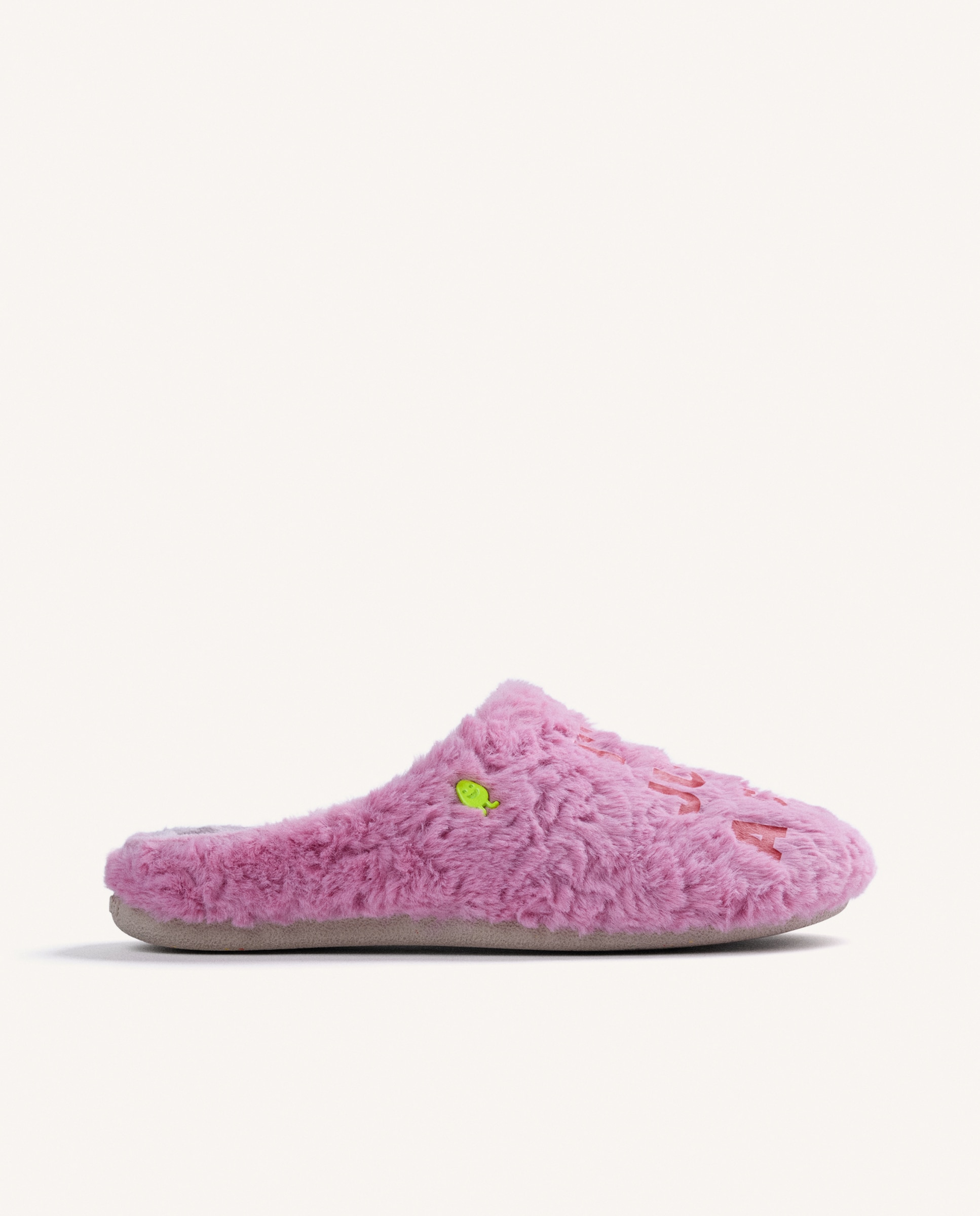 Imagen 1 de Zapatillas de casa de mujer de pelo con texto - Hot Potatoes - Rosa Rosa