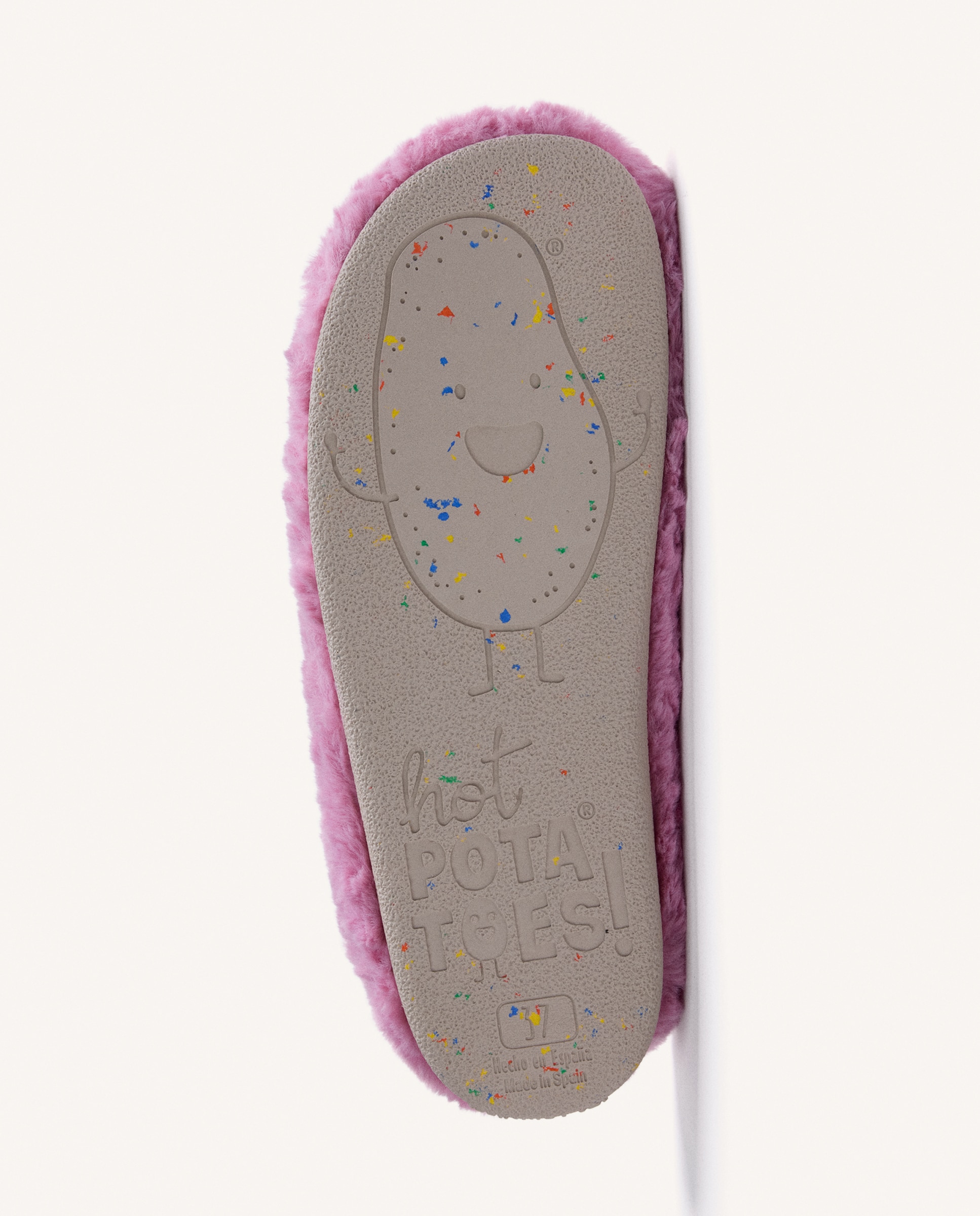 Imagen 5 de Zapatillas de casa de mujer de pelo con texto - Hot Potatoes - Rosa Rosa