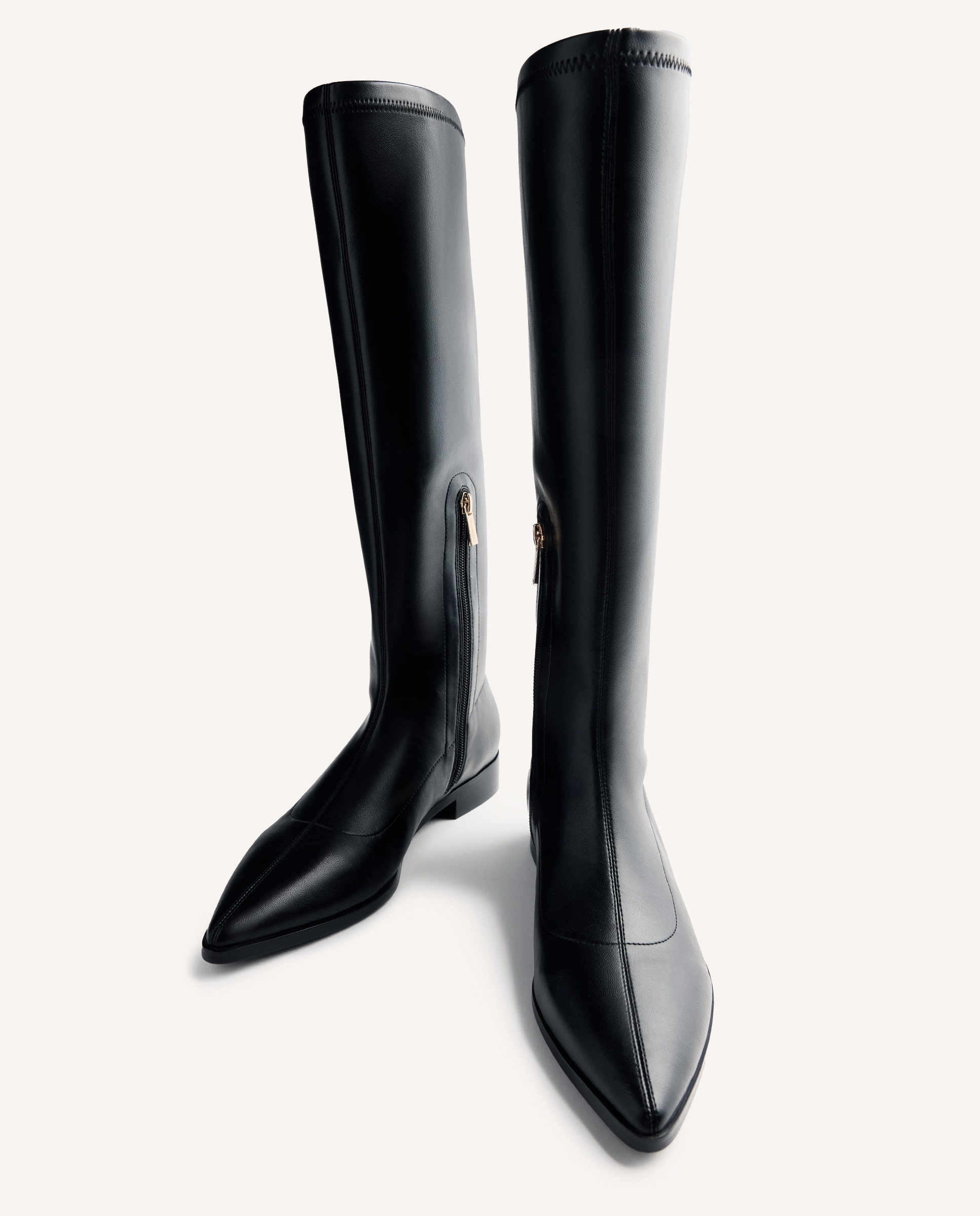 Botas básicas de mujer con caña alta y elástica y punta afilada - Gioseppo - Negro Negro-6