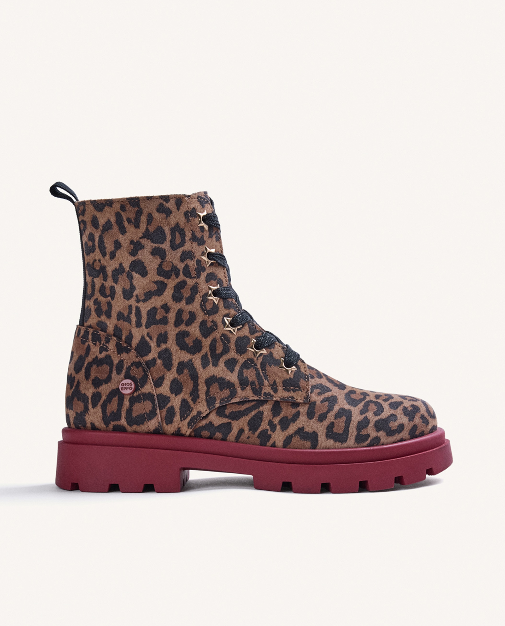 Imagen 0 de Botas de niña de piel con estampado animal print Estampado