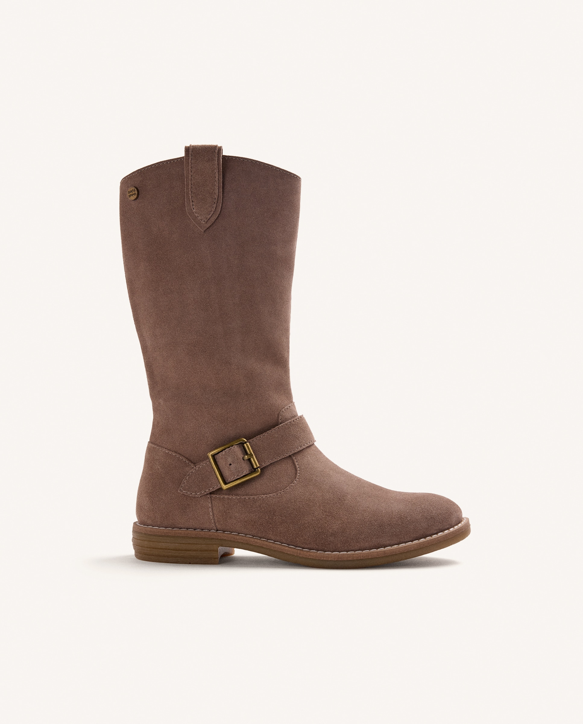 Botas de niña de piel de serraje de caña alta - Gioseppo - Topo Topo-1