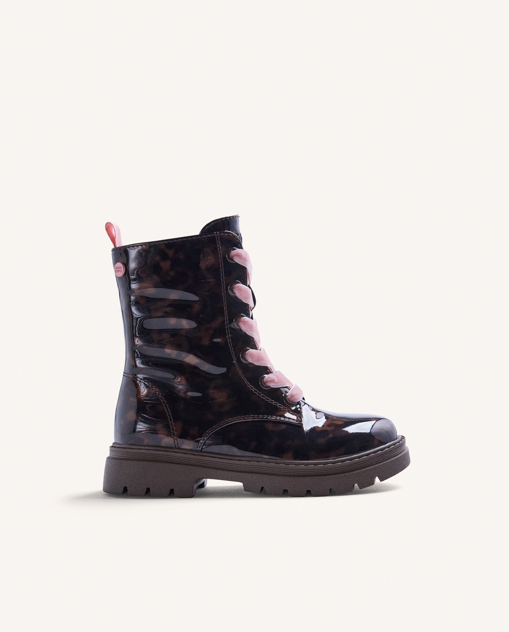Botas de niña efecto charol con suela track - Gioseppo - Choco Choco-1