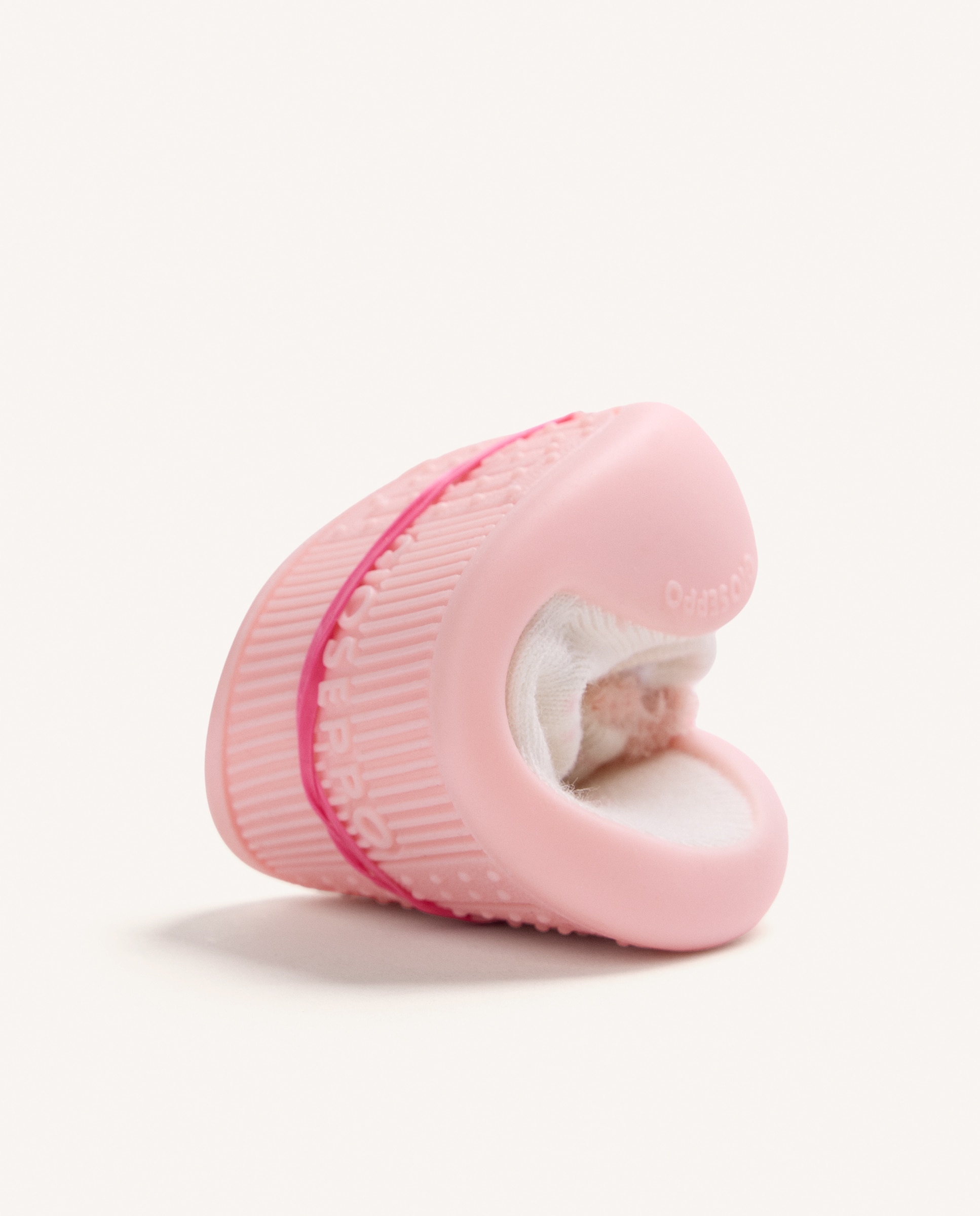 Zapatillas de casa cerradas de bebé niña tipo calcetín con carita de animal - Gioseppo - Rosa Rosa-5