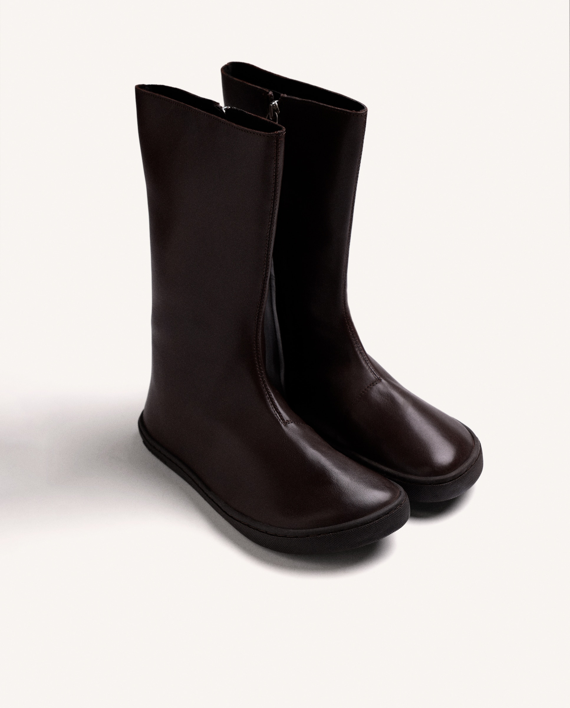 Botas básicas de mujer de piel con caña flexible barefoot - Gioseppo - Choco Choco-3