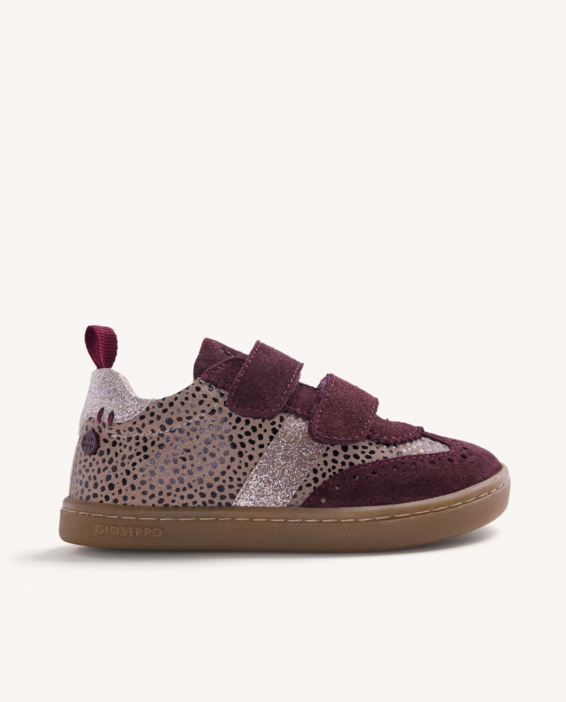 Imagen 0 de Zapatillas de piel de niña barefoot con estampado de leopardo Burdeos