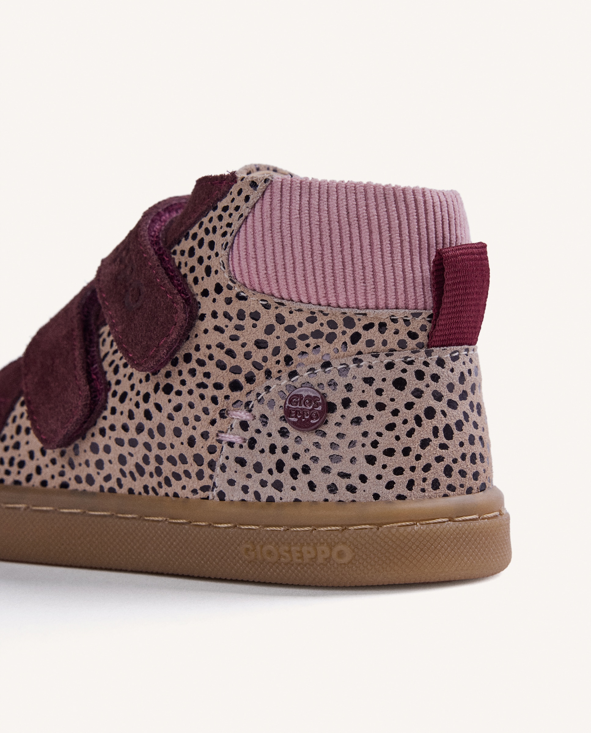 Botines de niña de piel barefoot con animal print y doble cierre adherente - Gioseppo - Burdeos Burdeos-4