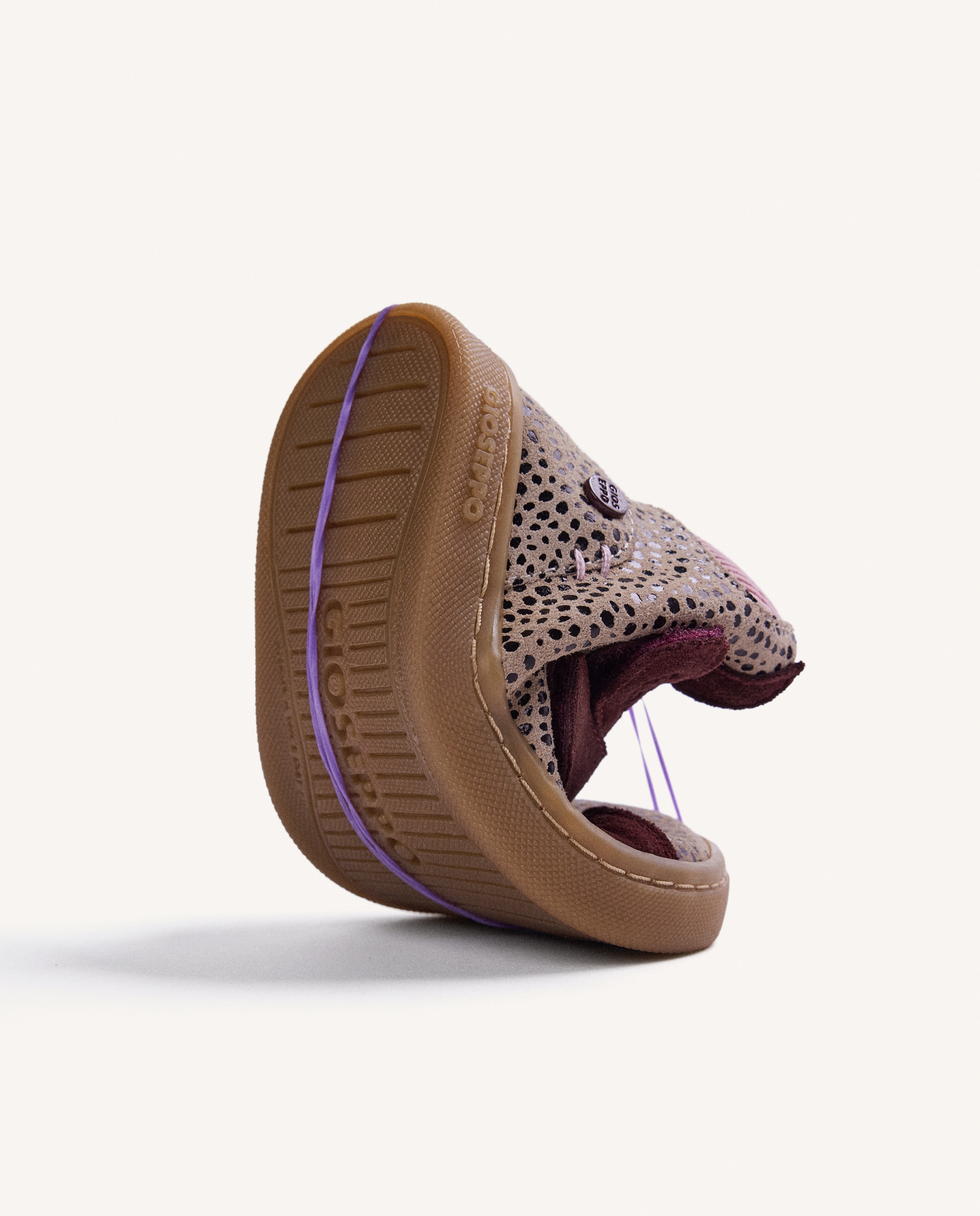 Botines de niña de piel barefoot con animal print y doble cierre adherente - Gioseppo - Burdeos Burdeos-5