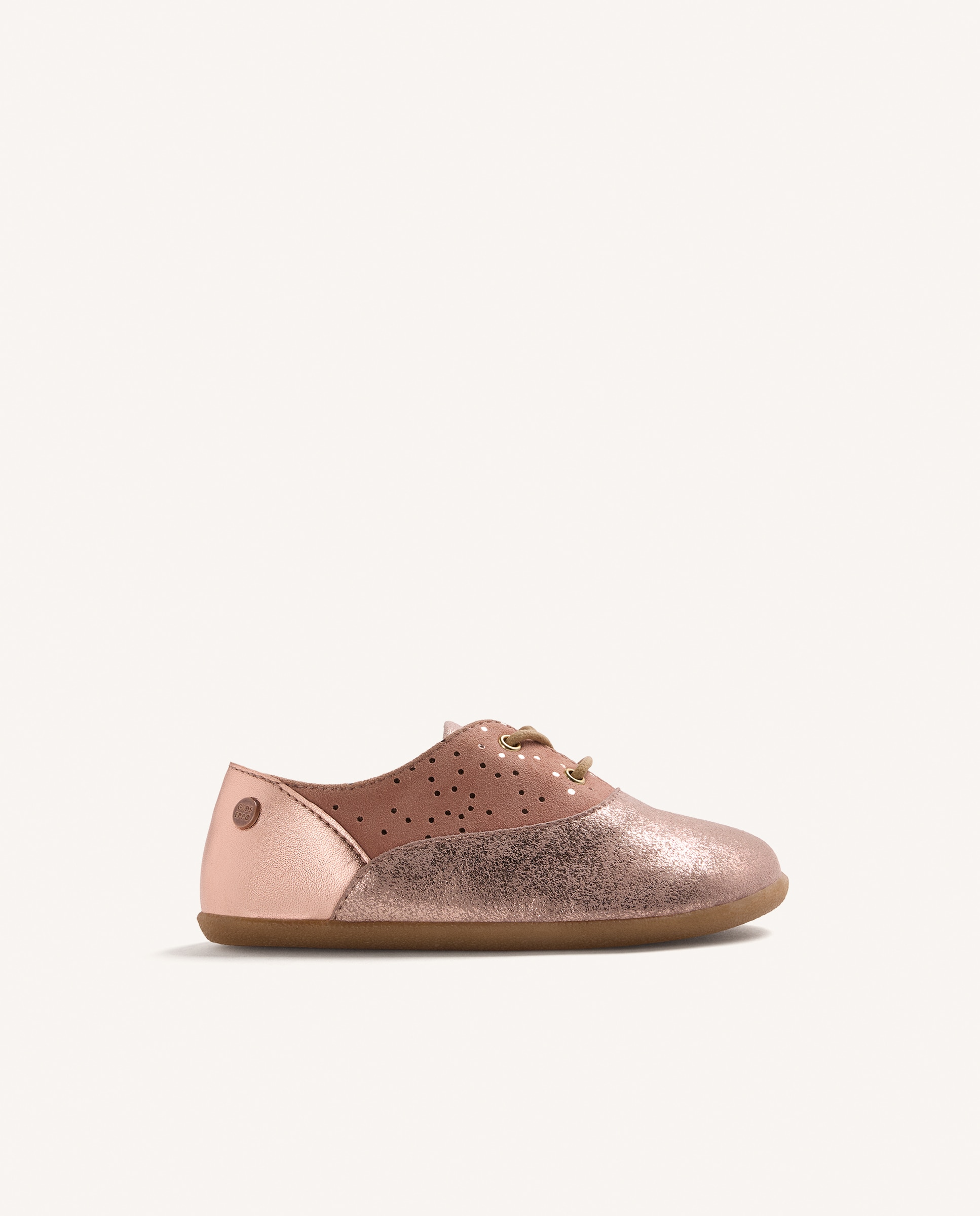 Imagen 0 de Bluchers de niña de piel barefoot Plata / Rosa